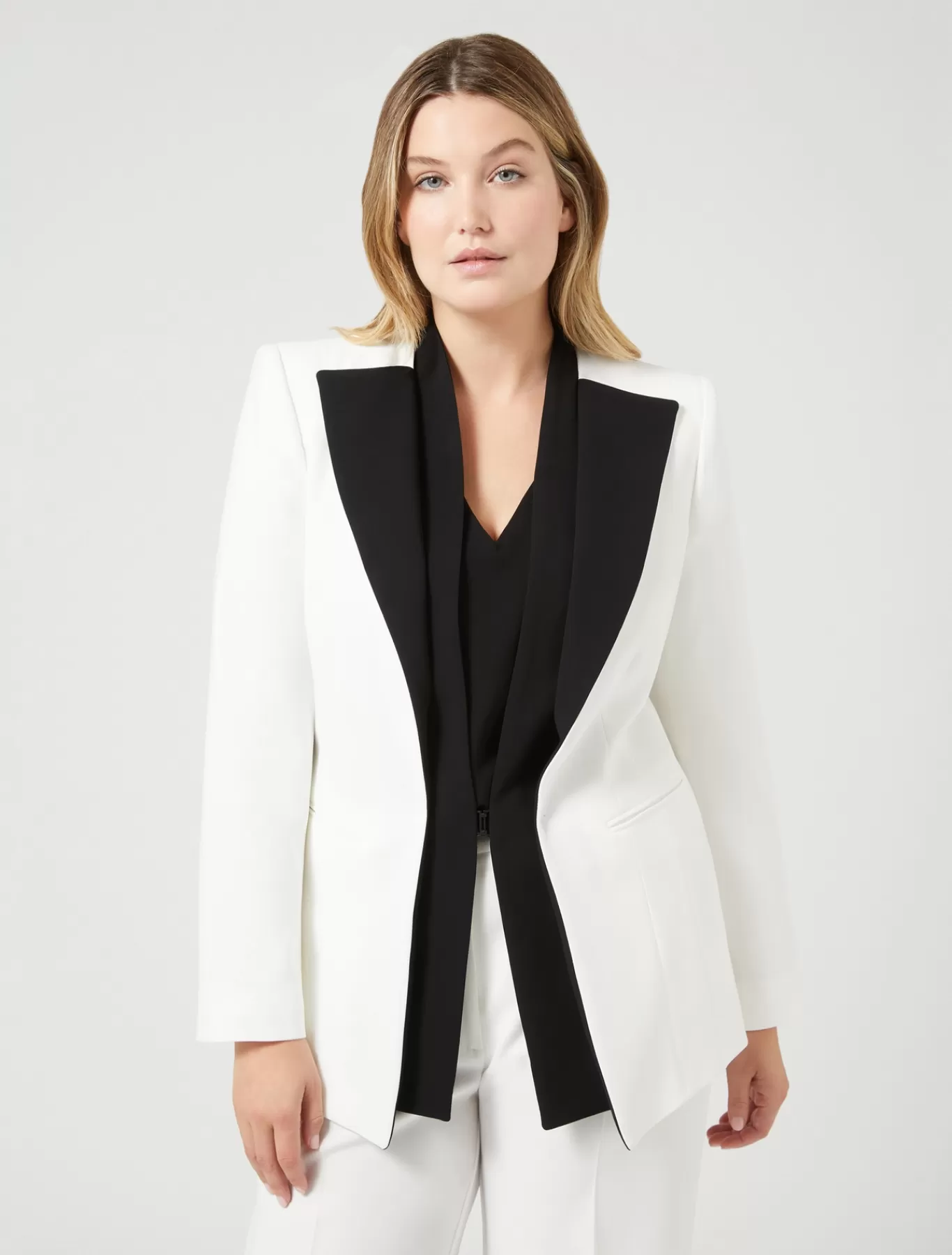 Marina Rinaldi Vestes | Collection Elegante>Blazer en triacétate BLANC