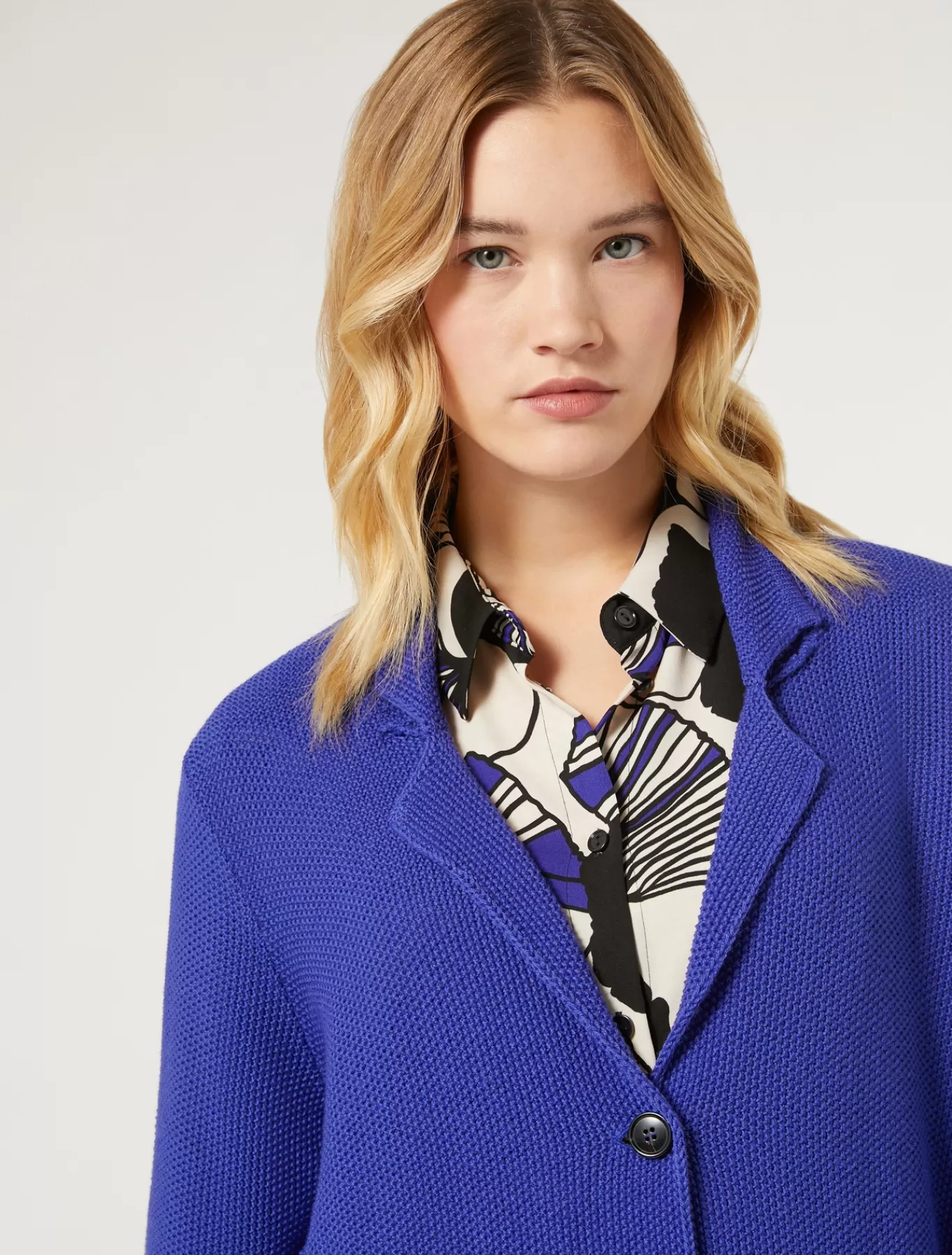 Marina Rinaldi Pulls | Pulls>Cardigan en fil de maille et laine VIOLET