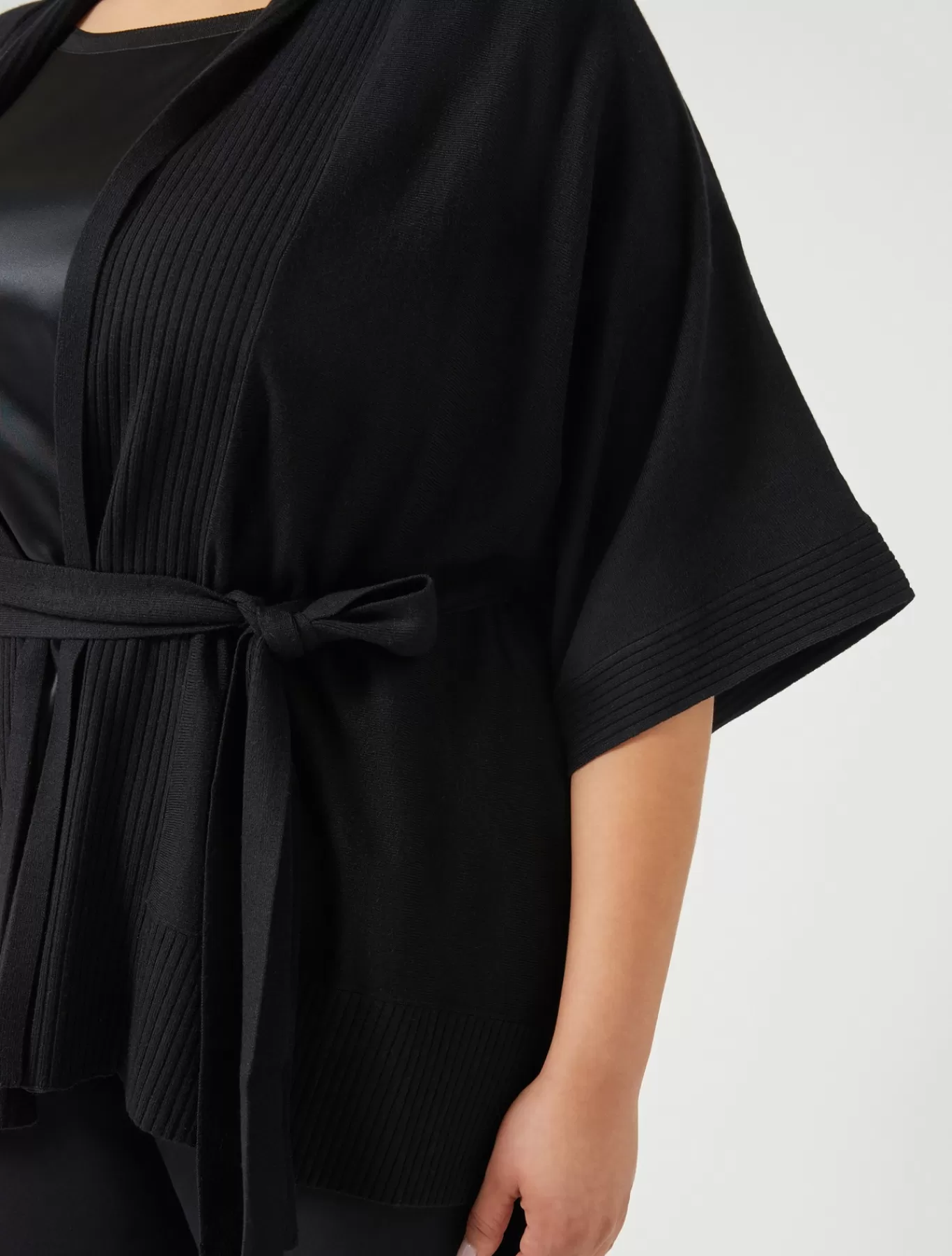 Marina Rinaldi Pulls | Pulls>Cardigan en fil de viscose NOIR