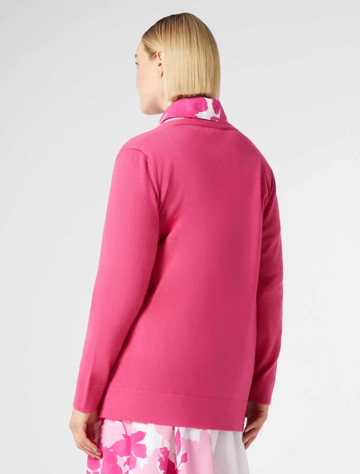 Marina Rinaldi Pulls | Pulls>Cardigan en laine FUCHSIA