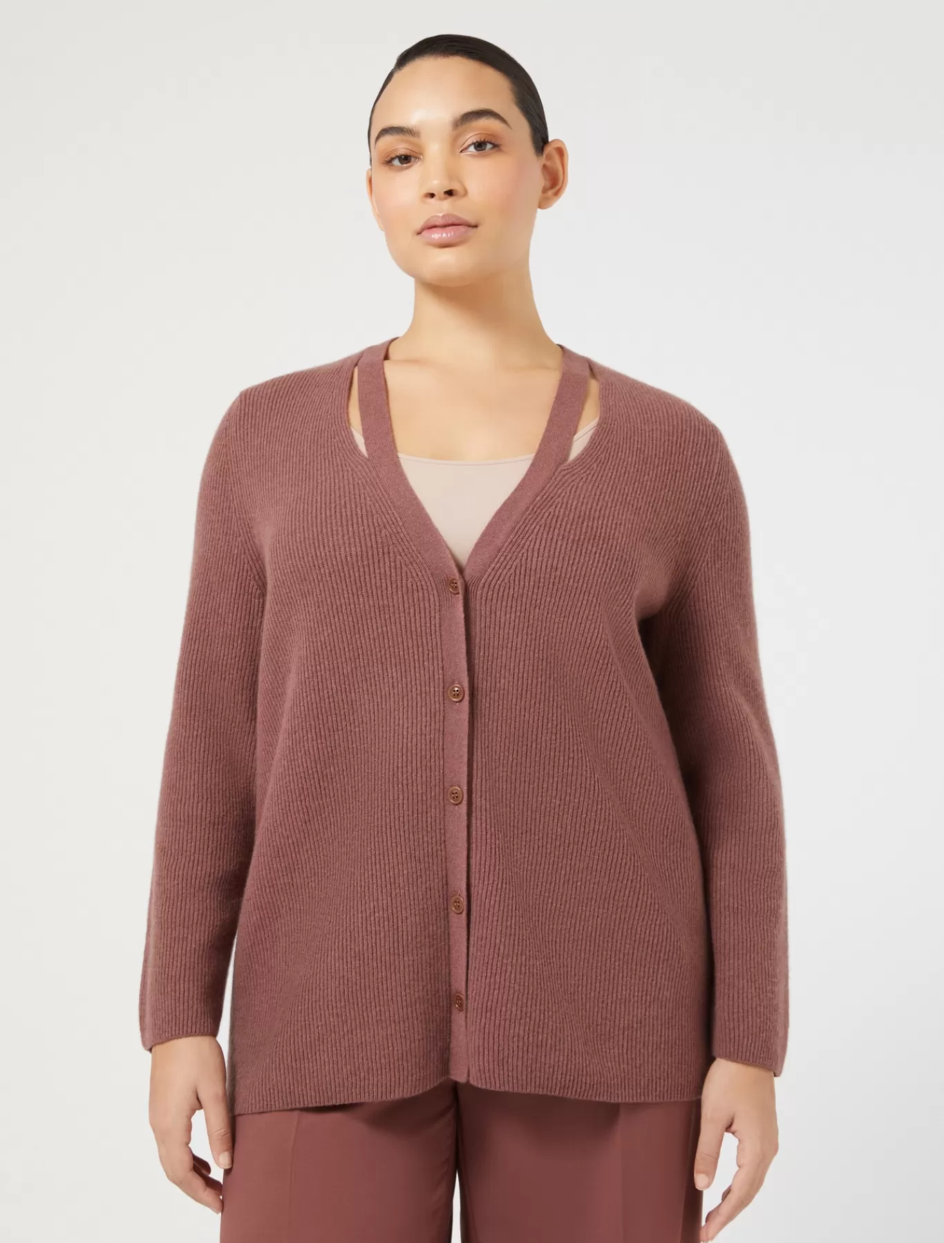 Marina Rinaldi Pulls | Pulls>Cardigan en laine et cachemire ROUILLE