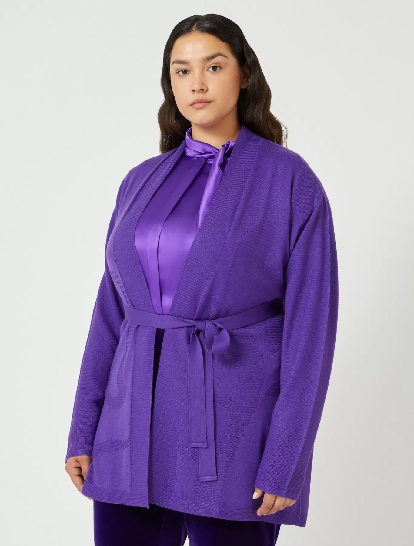 Marina Rinaldi Pulls | Pulls>Cardigan en laine mélangée VIOLET