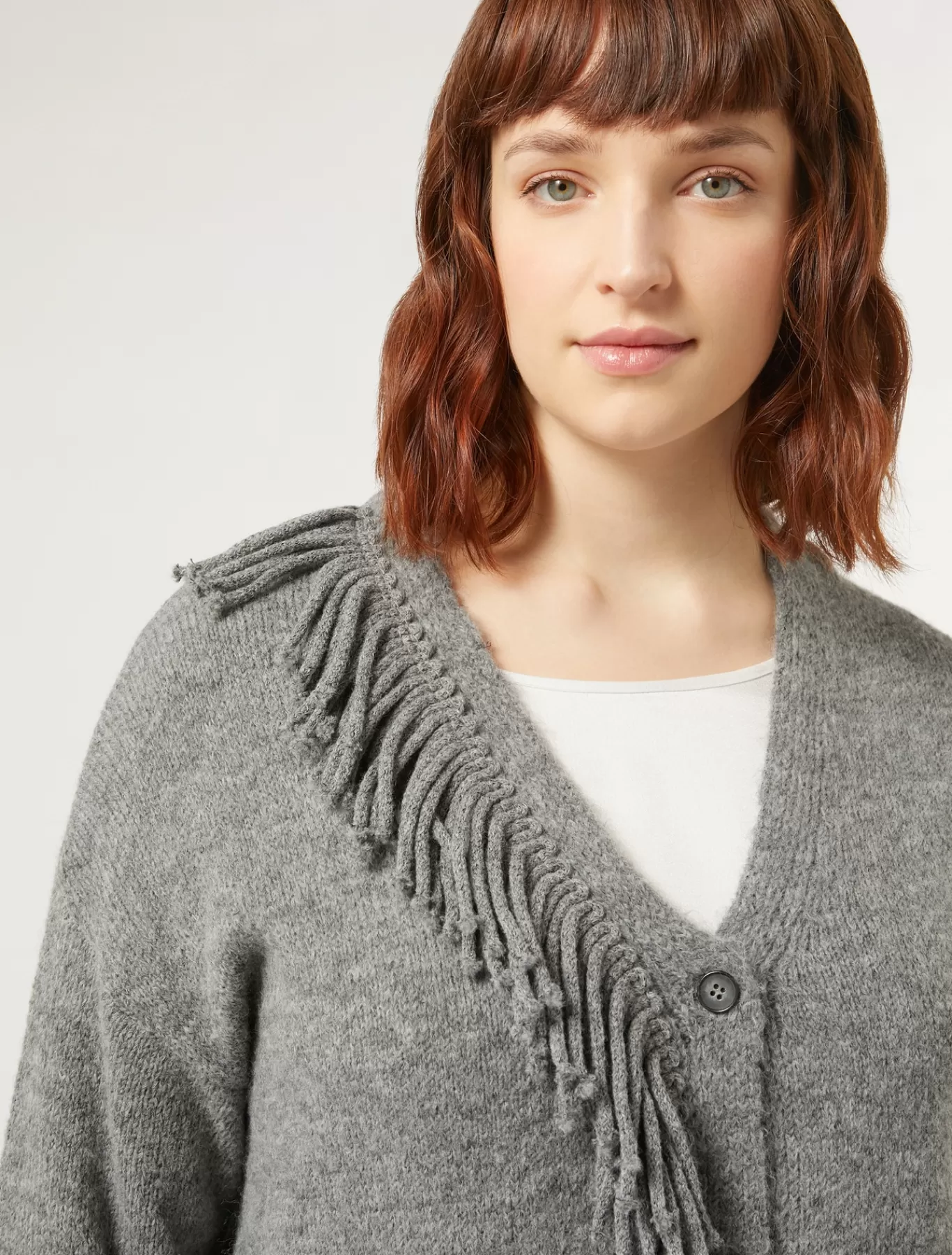 Marina Rinaldi Pulls | Pulls>Cardigan en laine mélangée GRISMOYEN