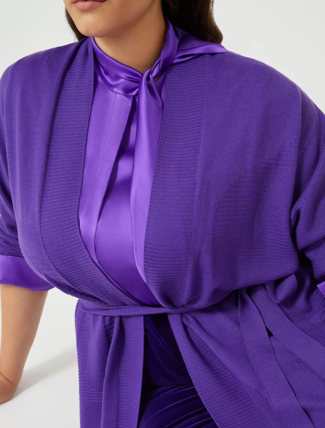 Marina Rinaldi Pulls | Pulls>Cardigan en laine mélangée VIOLET