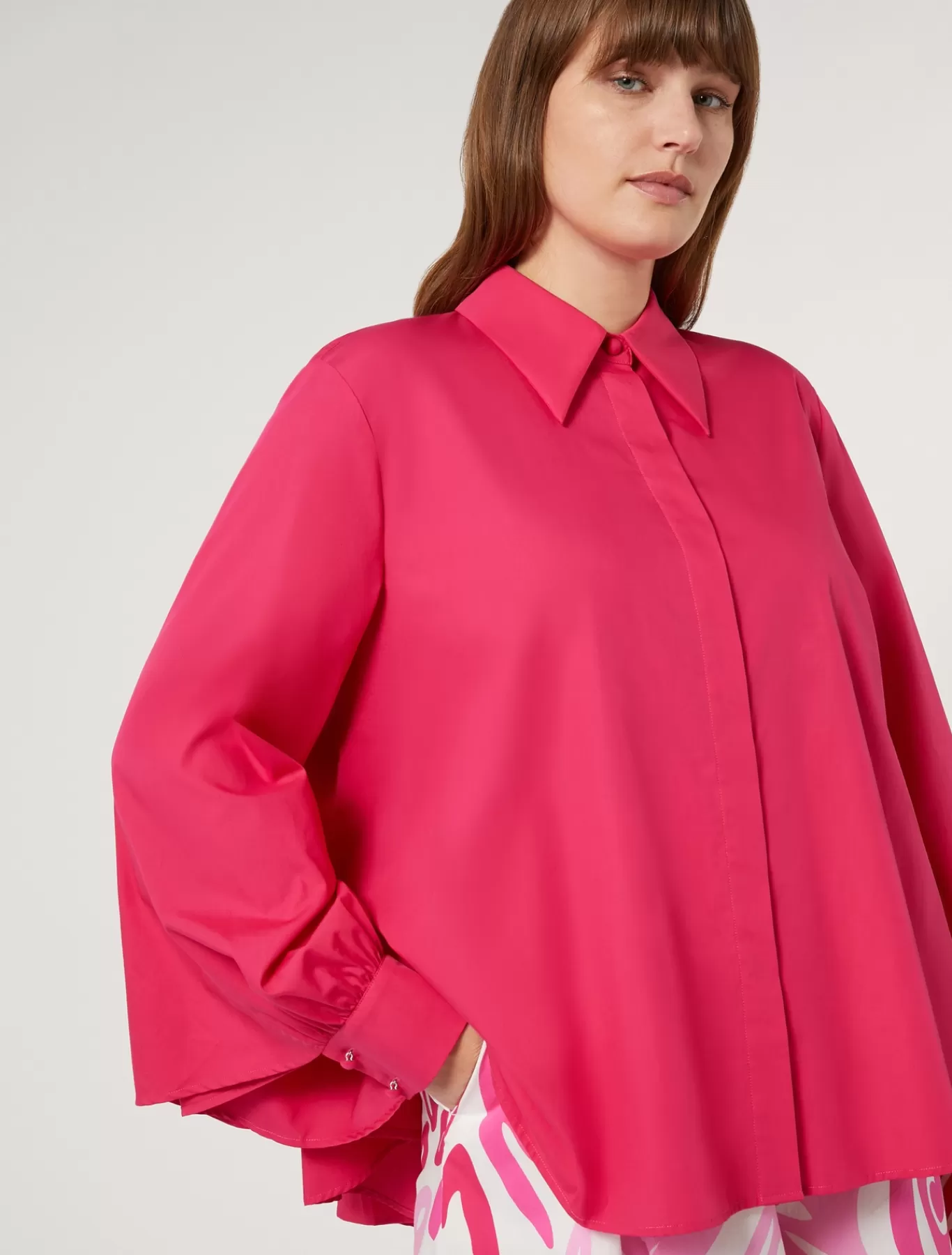 Marina Rinaldi Tuniques, Chemisiers & Blouses>Chemise en coton FUCHSIA