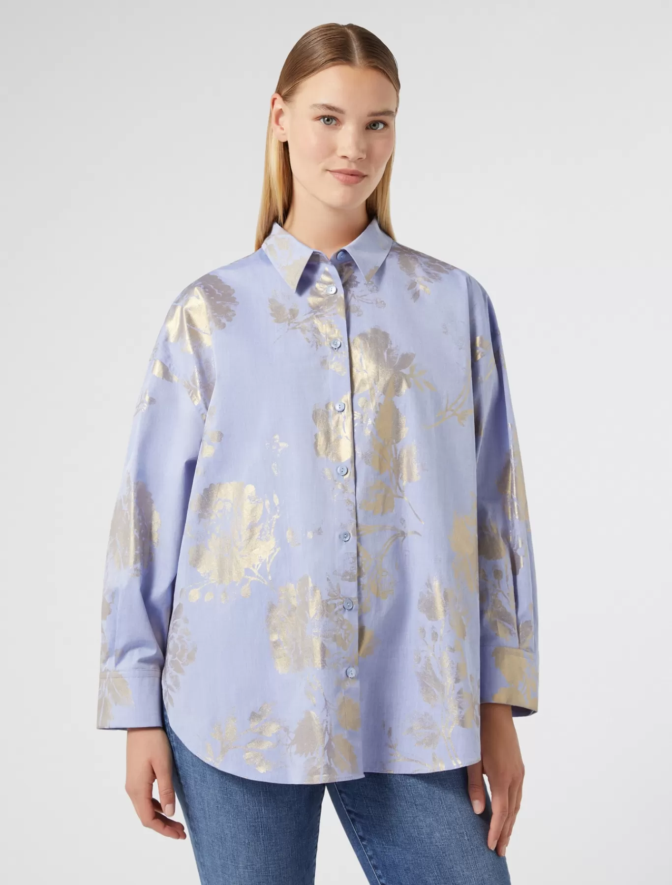 Marina Rinaldi Tuniques, Chemisiers & Blouse | Tuniques, Chemisiers & Blouses>Chemise en coton chambray AZURE