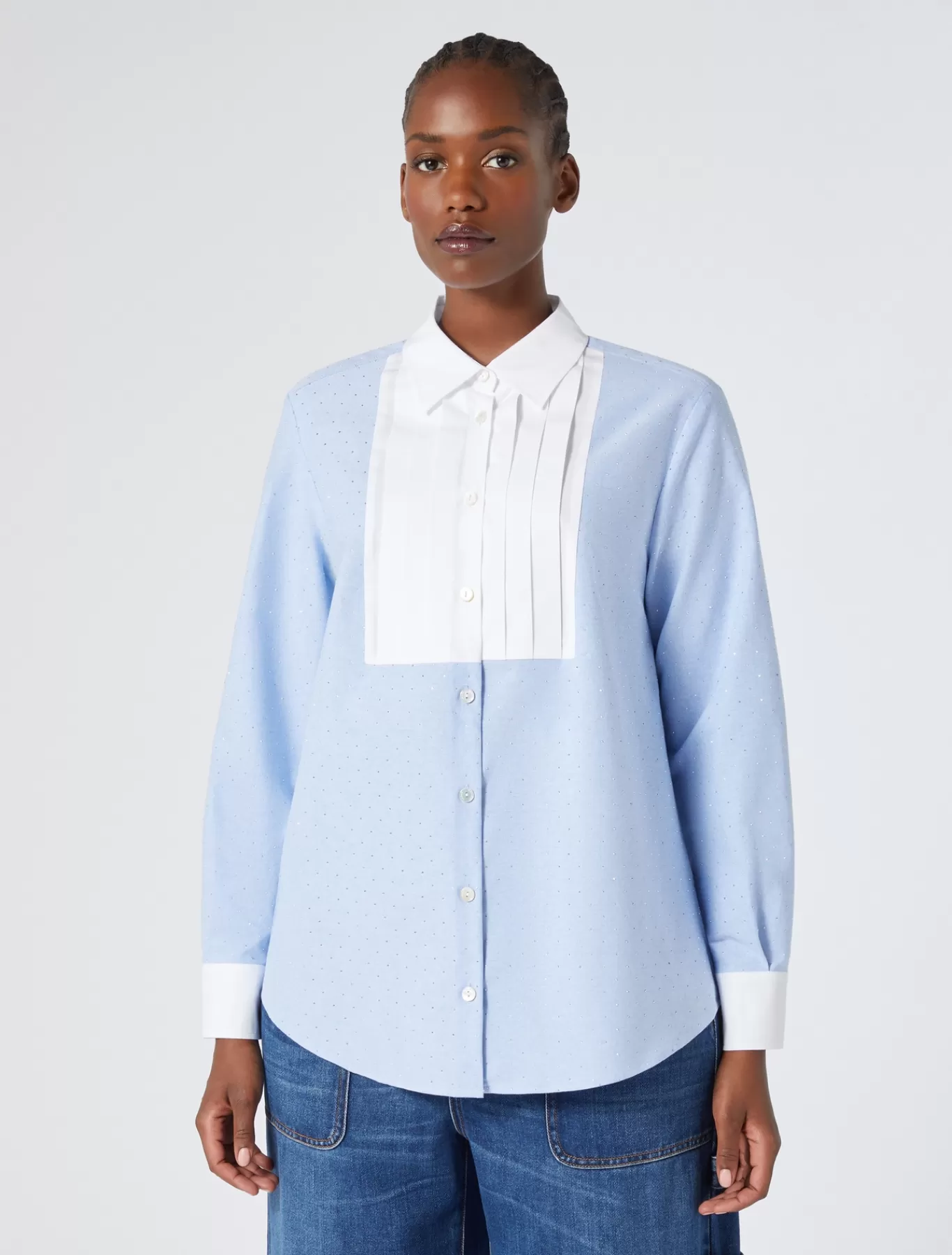 Marina Rinaldi Tuniques, Chemisiers & Blouse | Tuniques, Chemisiers & Blouses>Chemise en coton Oxford AZURE