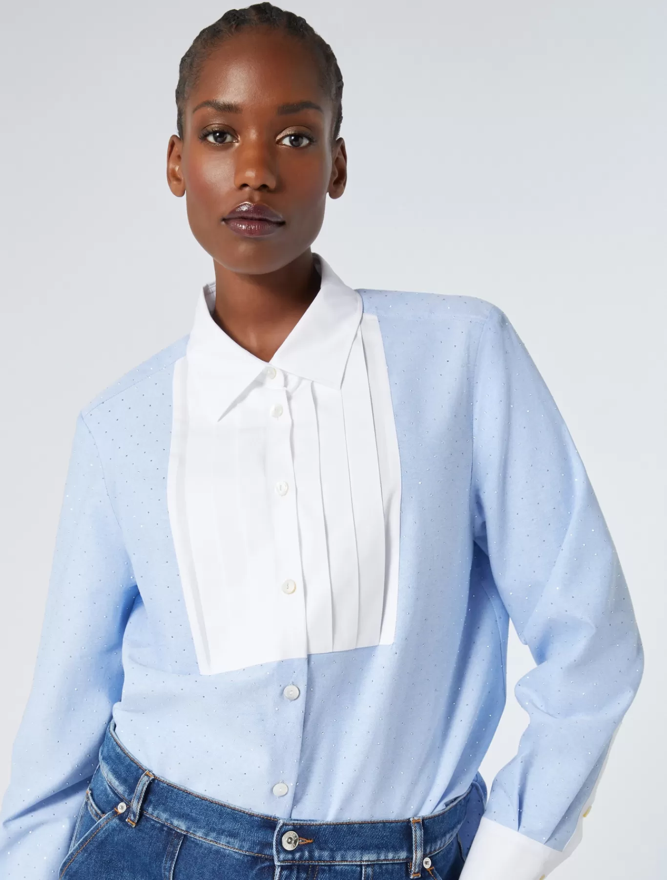 Marina Rinaldi Tuniques, Chemisiers & Blouse | Tuniques, Chemisiers & Blouses>Chemise en coton Oxford AZURE