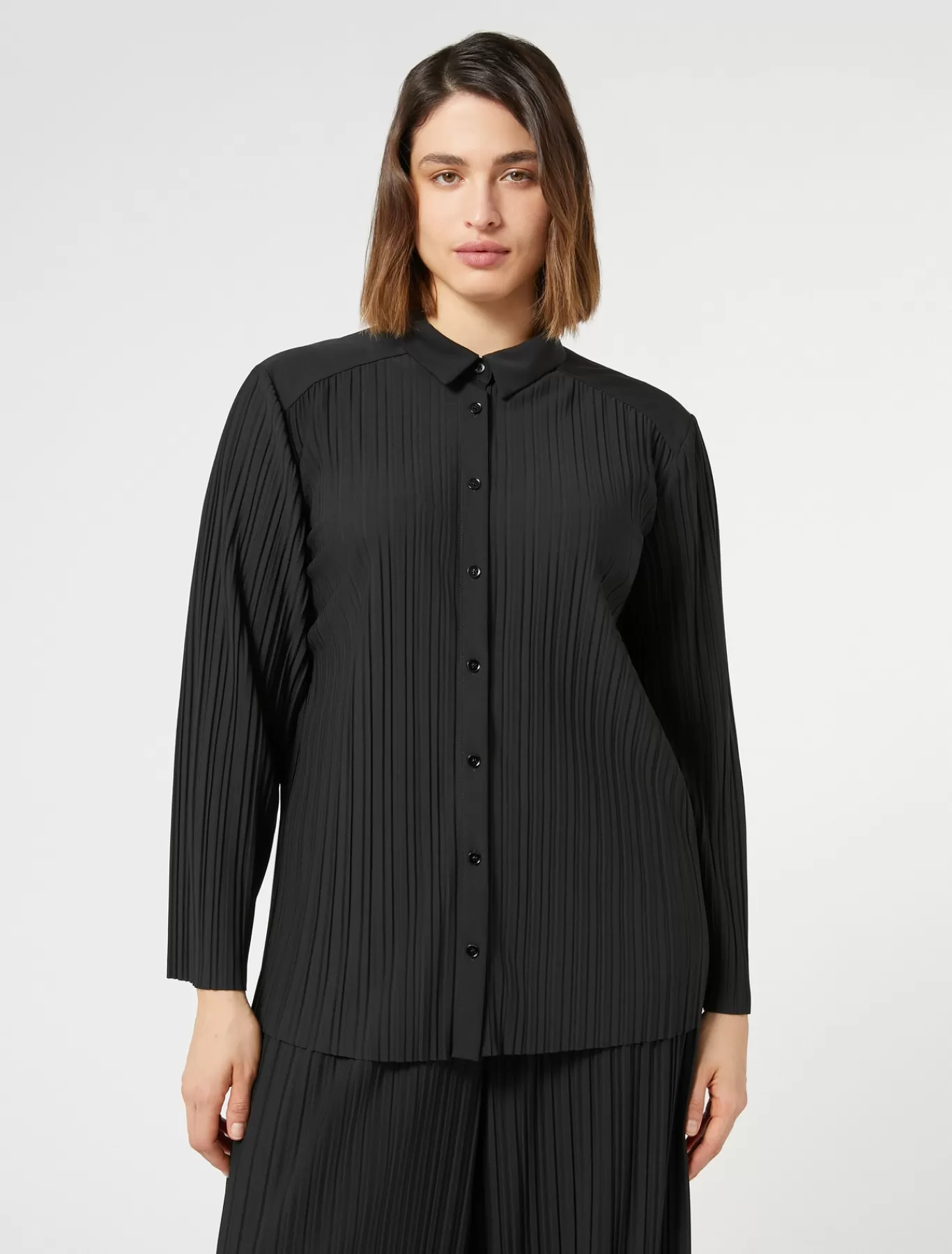 Marina Rinaldi Hauts & T-shirts | Hauts & T-shirt>Chemise en jersey plissé NOIR