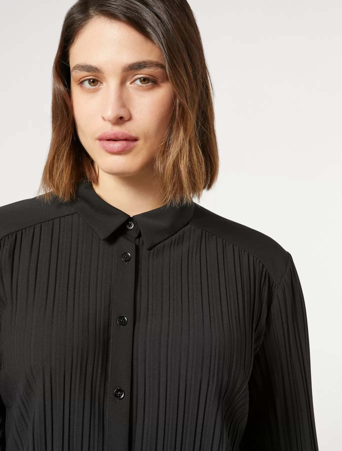 Marina Rinaldi Hauts & T-shirts | Hauts & T-shirt>Chemise en jersey plissé NOIR