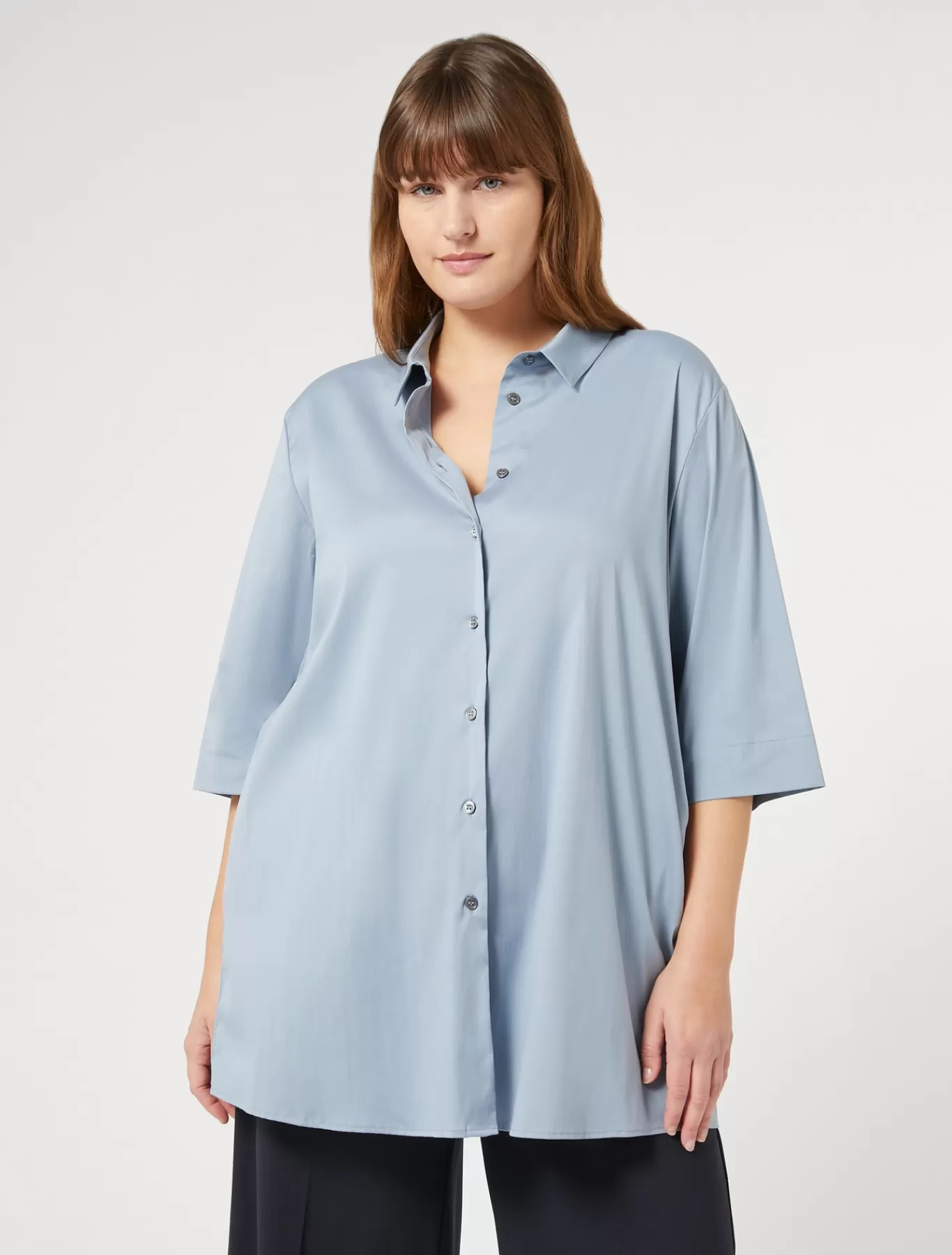 Marina Rinaldi Tuniques, Chemisiers & Blouse | Tuniques, Chemisiers & Blouses>Chemise en popeline GRISBLEU