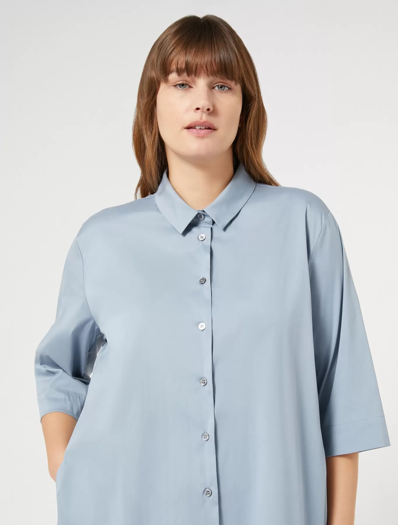 Marina Rinaldi Tuniques, Chemisiers & Blouse | Tuniques, Chemisiers & Blouses>Chemise en popeline GRISBLEU