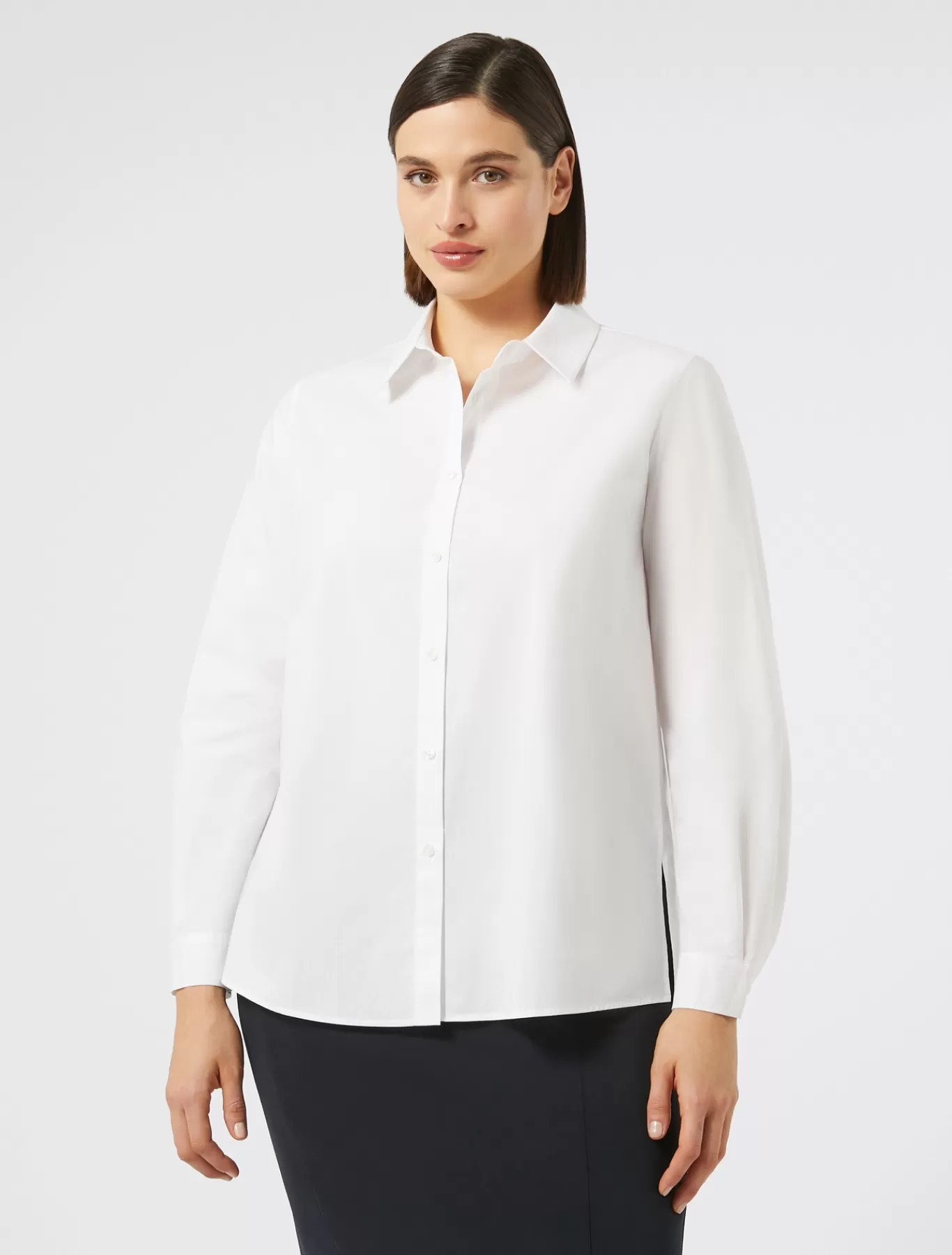 Marina Rinaldi Tuniques, Chemisiers & Blouse | Tuniques, Chemisiers & Blouses>Chemise en popeline de coton BLANCNEUTRE