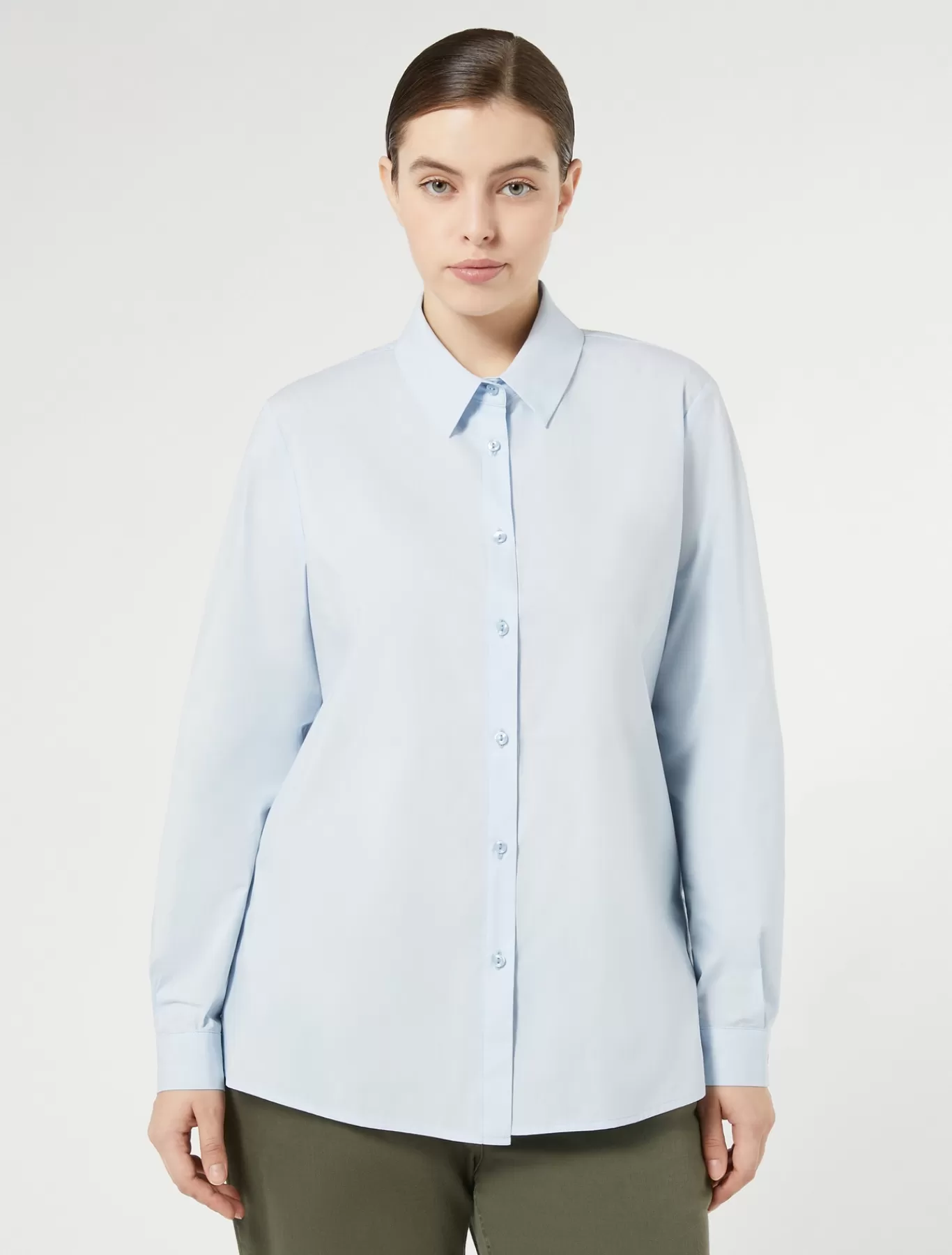 Marina Rinaldi Tuniques, Chemisiers & Blouse | Tuniques, Chemisiers & Blouses>Chemise en popeline de coton AZURE