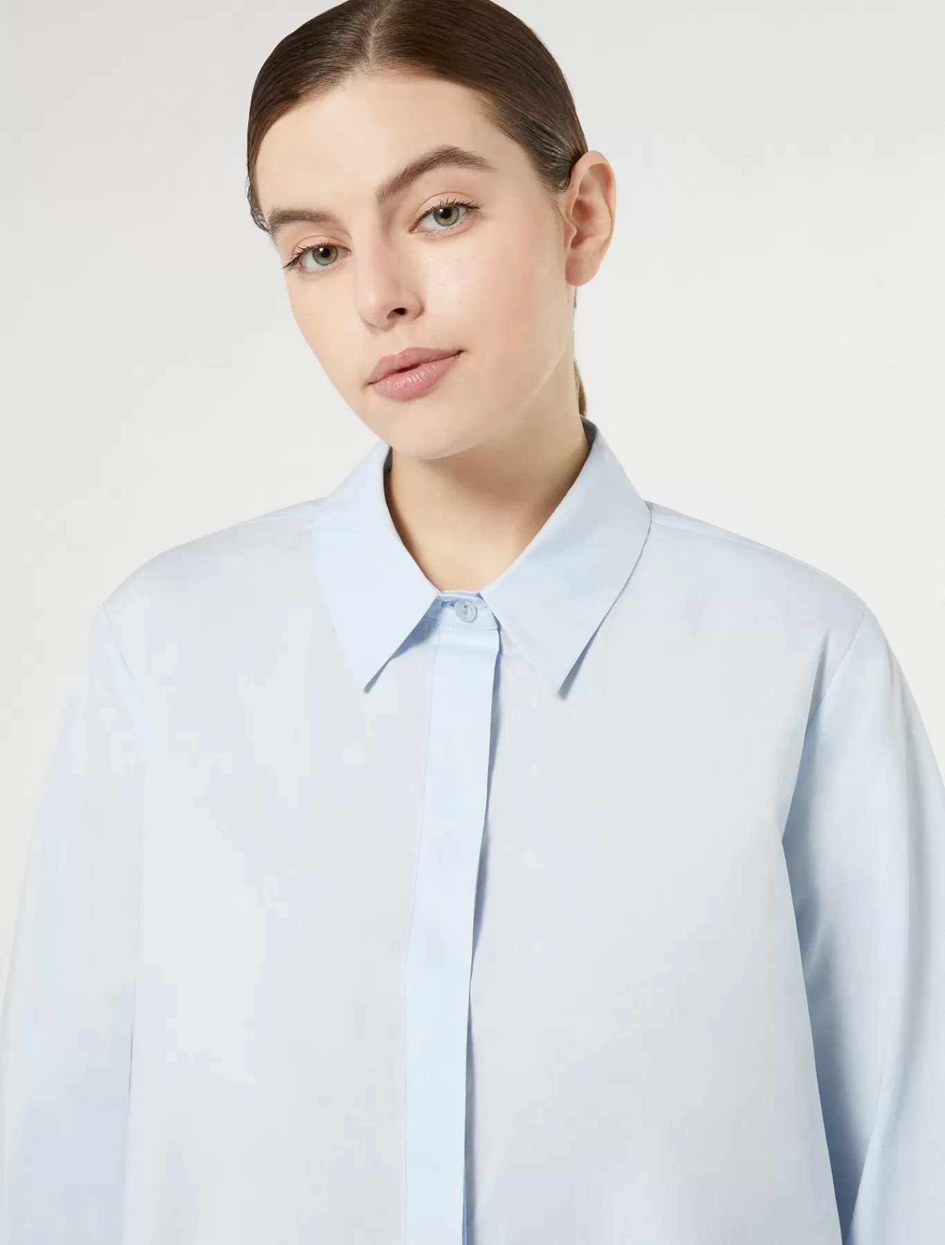 Marina Rinaldi Tuniques, Chemisiers & Blouse | Tuniques, Chemisiers & Blouses>Chemise en popeline de coton AZURE