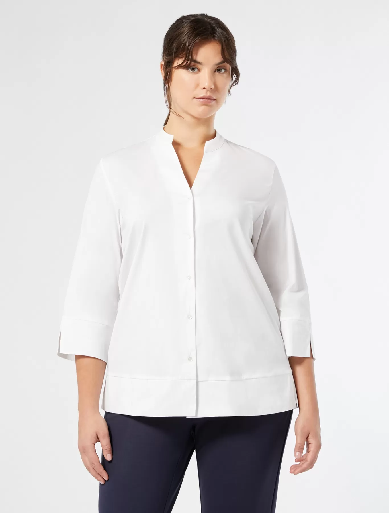 Marina Rinaldi Tuniques, Chemisiers & Blouse | Tuniques, Chemisiers & Blouses>Chemise en popeline stretch BLANCNEUTRE