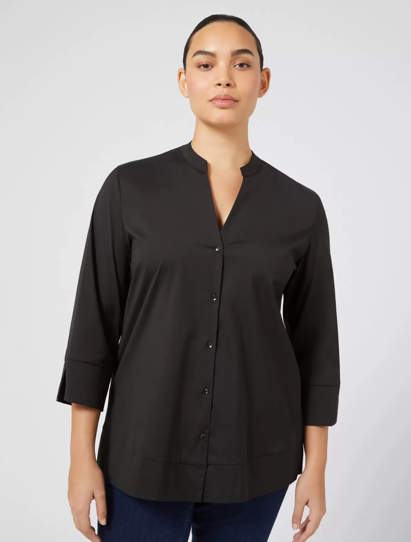 Marina Rinaldi Tuniques, Chemisiers & Blouse | Tuniques, Chemisiers & Blouses>Chemise en popeline stretch NOIR