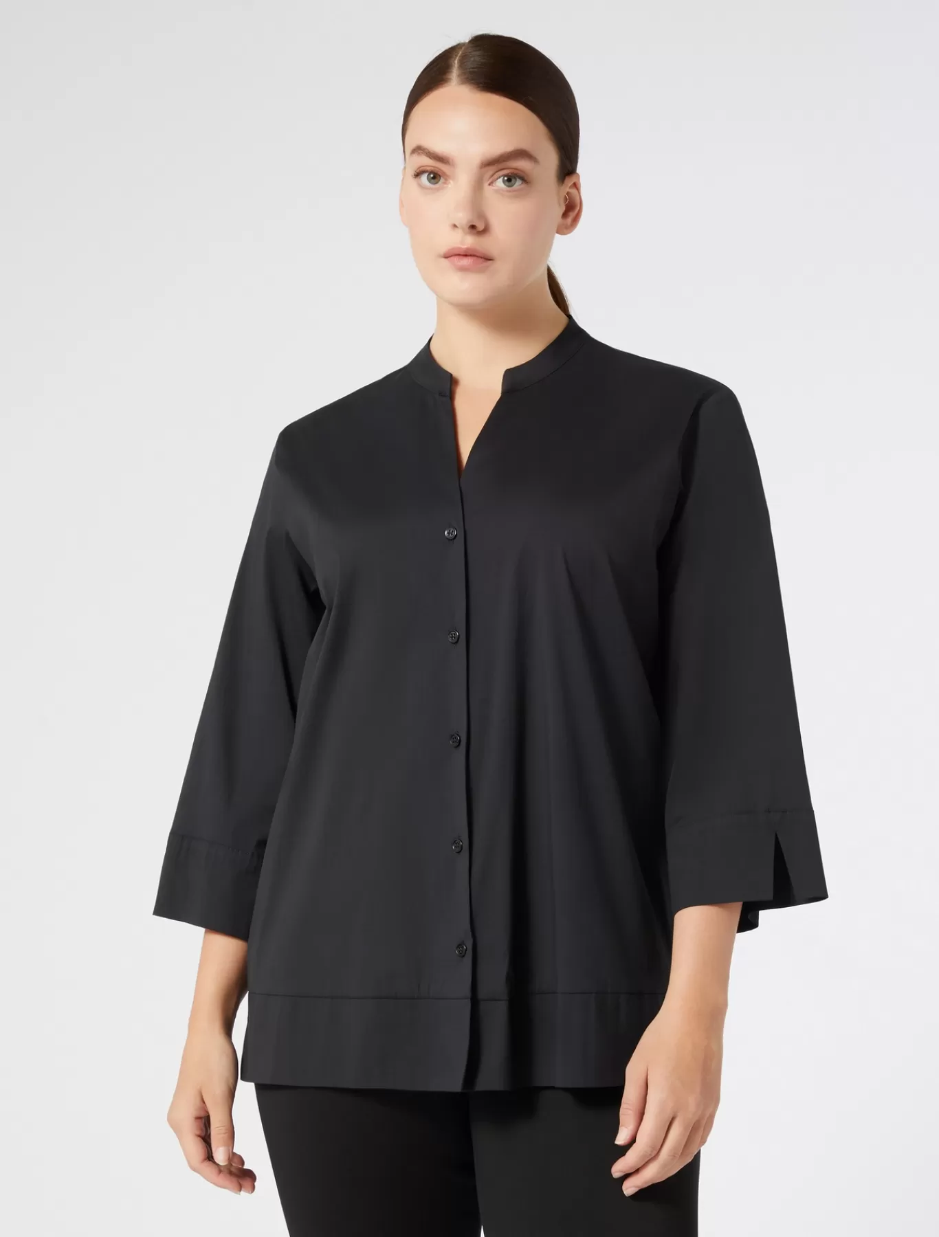 Marina Rinaldi Tuniques, Chemisiers & Blouse | Tuniques, Chemisiers & Blouses>Chemise en popeline stretch NOIR