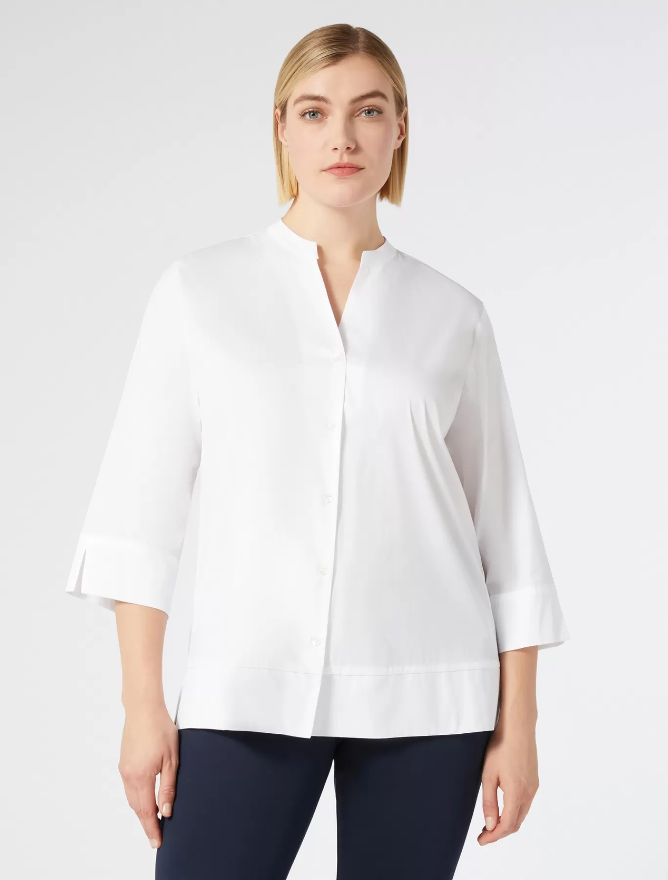 Marina Rinaldi Tuniques, Chemisiers & Blouse | Tuniques, Chemisiers & Blouses>Chemise en popeline stretch BLANCNEUTRE