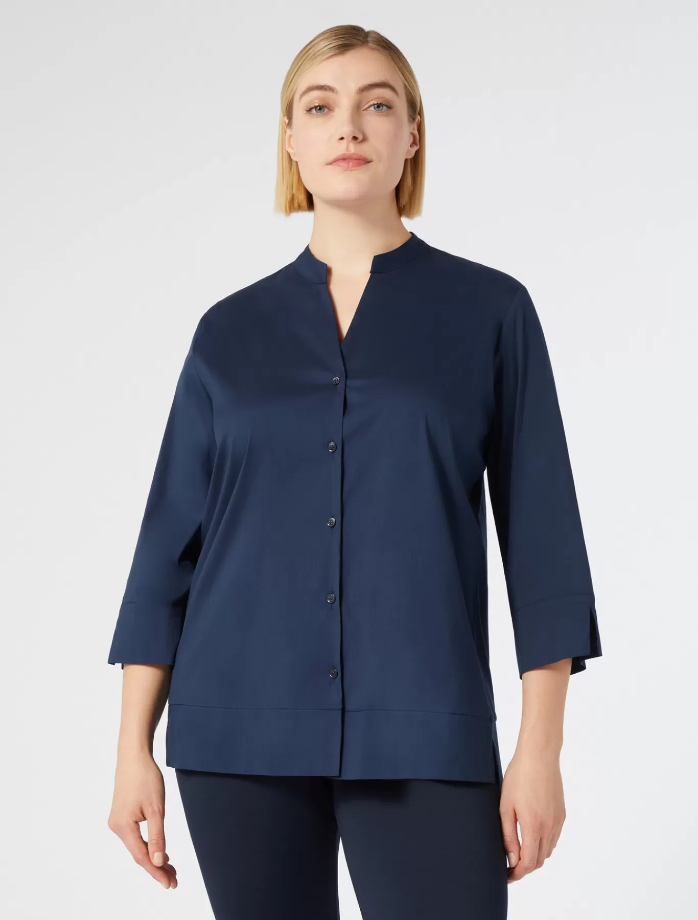 Marina Rinaldi Tuniques, Chemisiers & Blouse | Tuniques, Chemisiers & Blouses>Chemise en popeline stretch BLEUNUIT