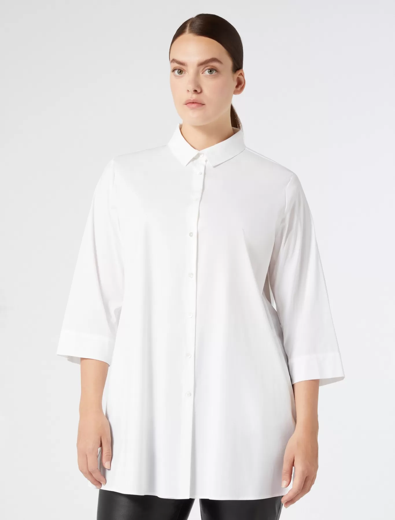 Marina Rinaldi Tuniques, Chemisiers & Blouse | Tuniques, Chemisiers & Blouses>Chemise en popeline stretch BLANCNEUTRE