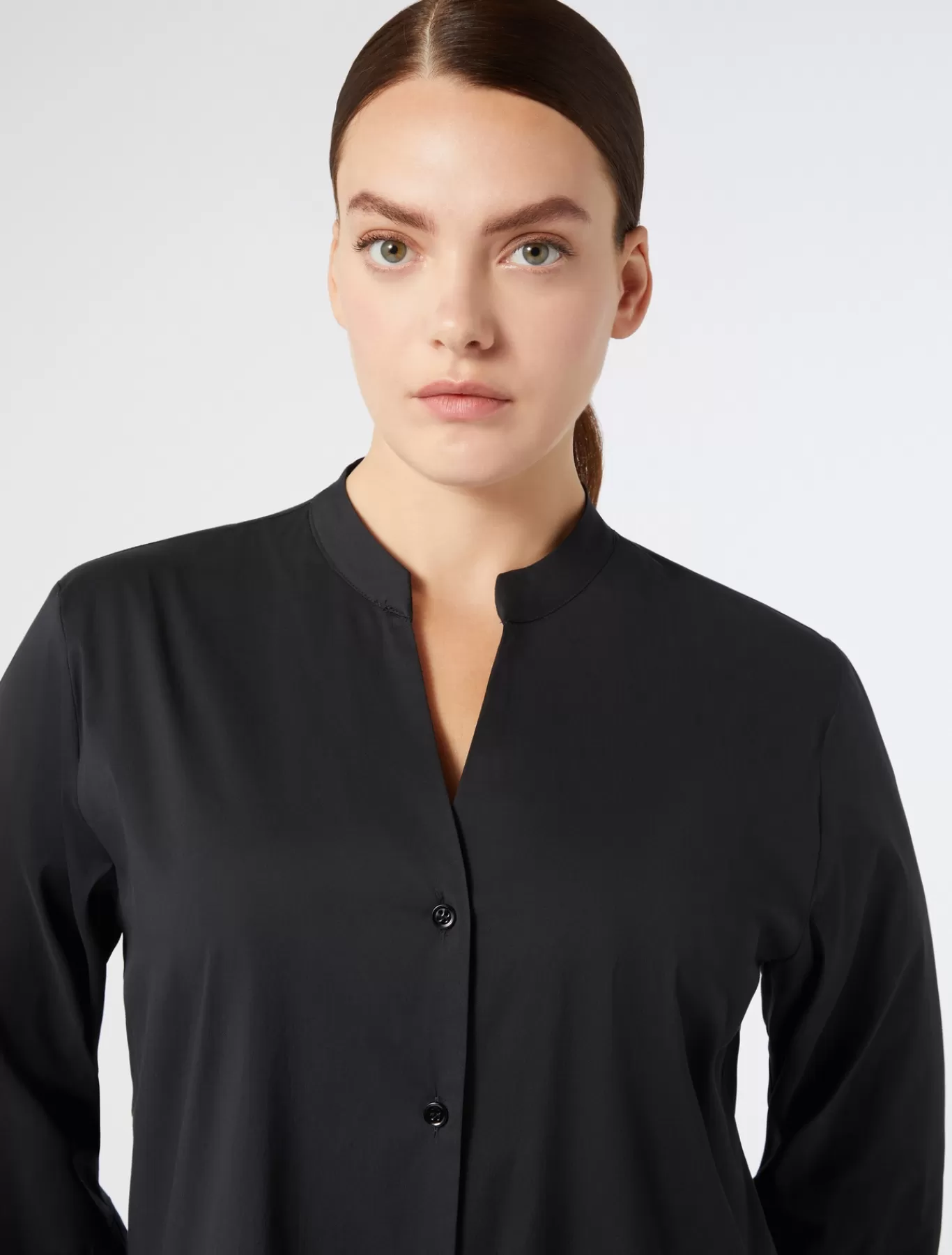 Marina Rinaldi Tuniques, Chemisiers & Blouse | Tuniques, Chemisiers & Blouses>Chemise en popeline stretch NOIR