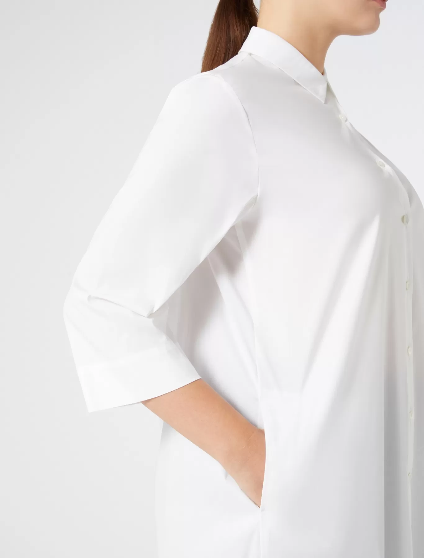 Marina Rinaldi Tuniques, Chemisiers & Blouse | Tuniques, Chemisiers & Blouses>Chemise en popeline stretch BLANCNEUTRE