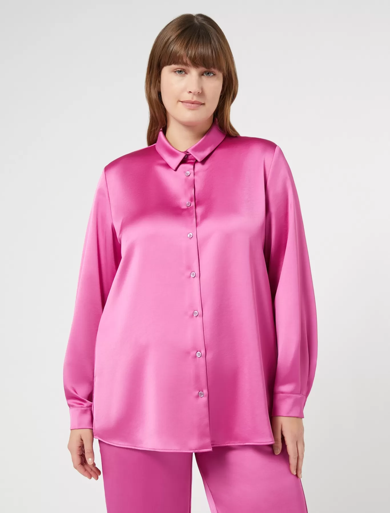 Marina Rinaldi Tuniques, Chemisiers & Blouse | Tuniques, Chemisiers & Blouses>Chemise en satin fluide VIEUXROSE