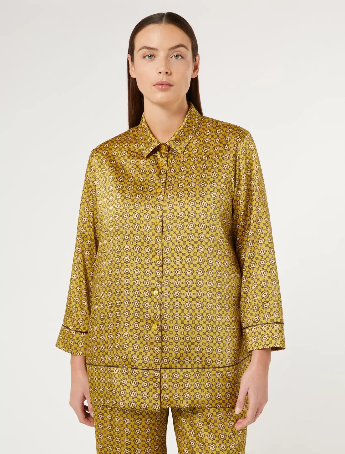 Marina Rinaldi Tuniques, Chemisiers & Blouse | Tuniques, Chemisiers & Blouses>Chemise en sergé imprimé OCRE