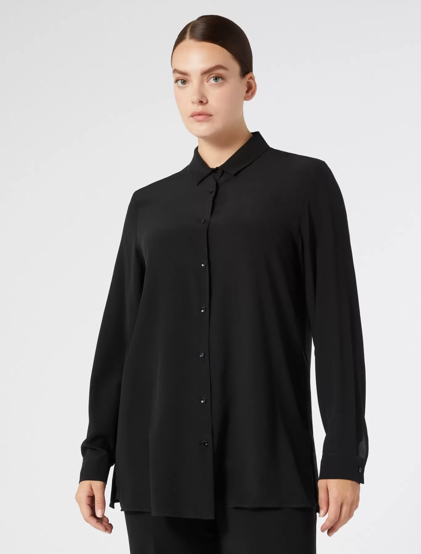 Marina Rinaldi Tuniques, Chemisiers & Blouse | Tuniques, Chemisiers & Blouses>Chemise en soie NOIR