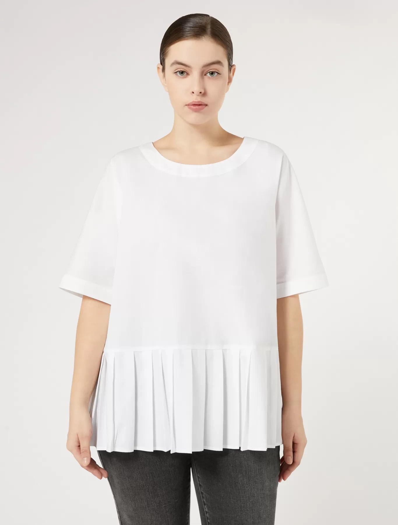 Marina Rinaldi Tuniques, Chemisiers & Blouse | Tuniques, Chemisiers & Blouses>Chemisier en popeline de coton BLANC