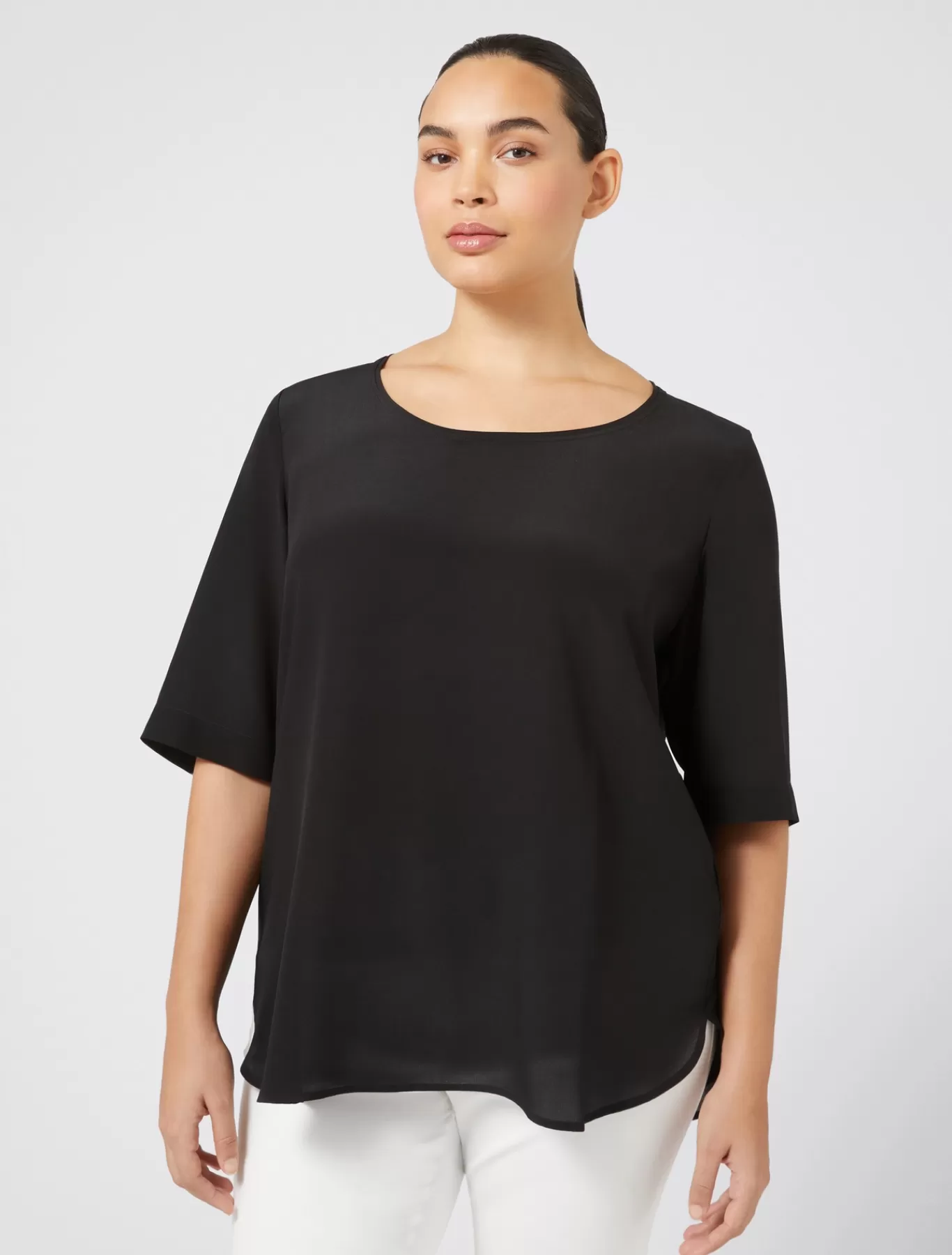 Marina Rinaldi Tuniques, Chemisiers & Blouse | Tuniques, Chemisiers & Blouses>Chemisier en soie NOIR