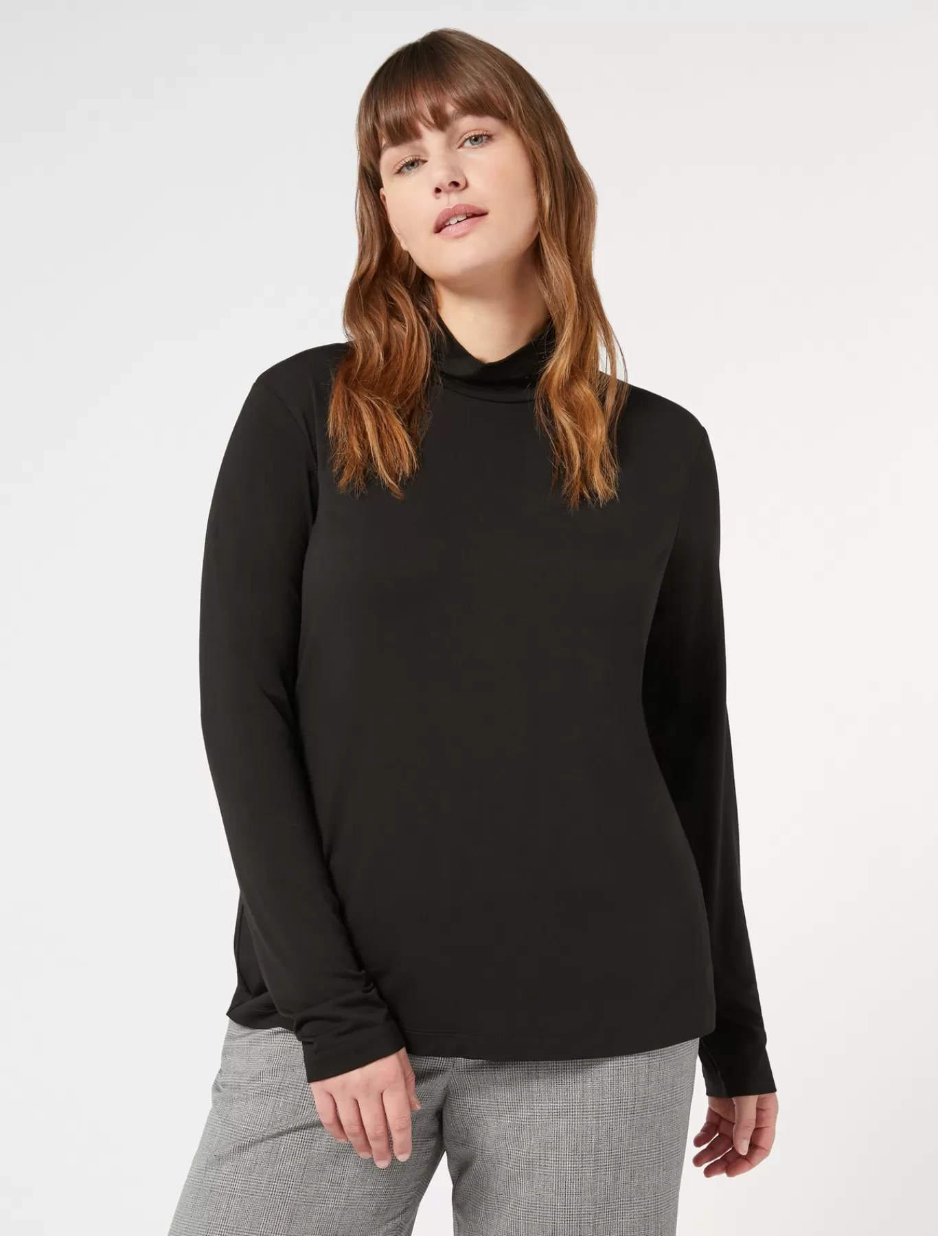 Marina Rinaldi Hauts & T-shirts | Hauts & T-shirt>Col roulé en jersey de viscose stretch NOIR