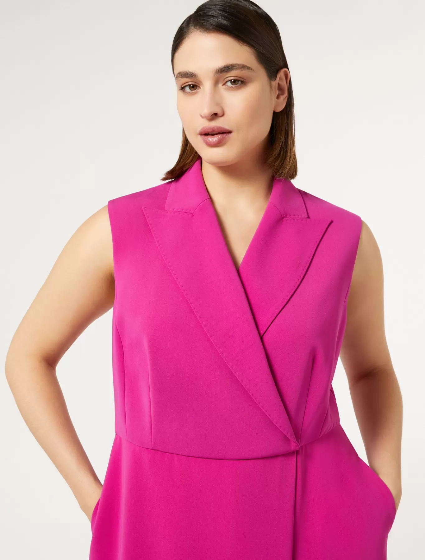 Marina Rinaldi Robes | Robes>Combinaison en cady triacétate FUCHSIA