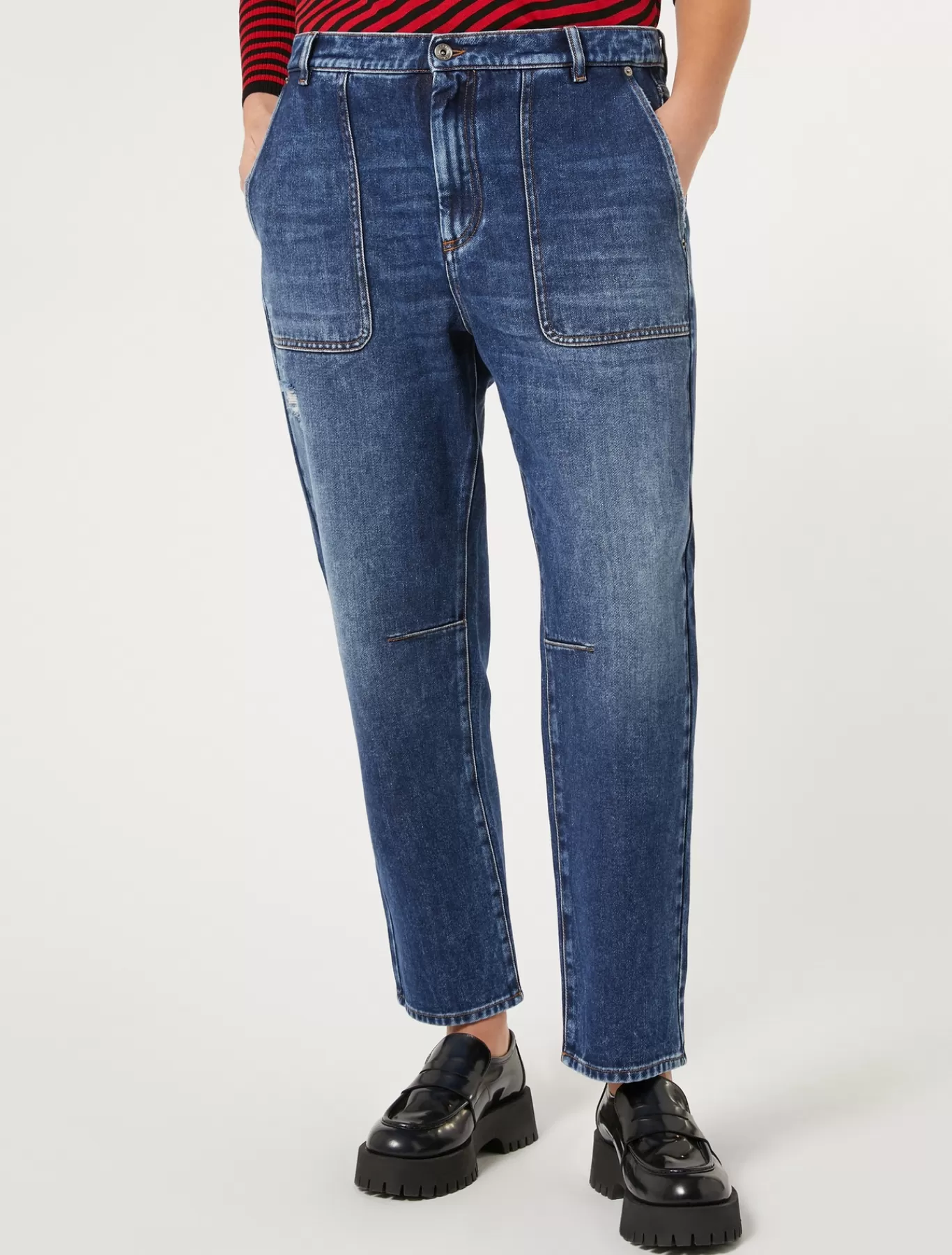 Marina Rinaldi Pantalons & Jeans | Pantalons & Jeans>Jean en denim de coton mélangé BLEU