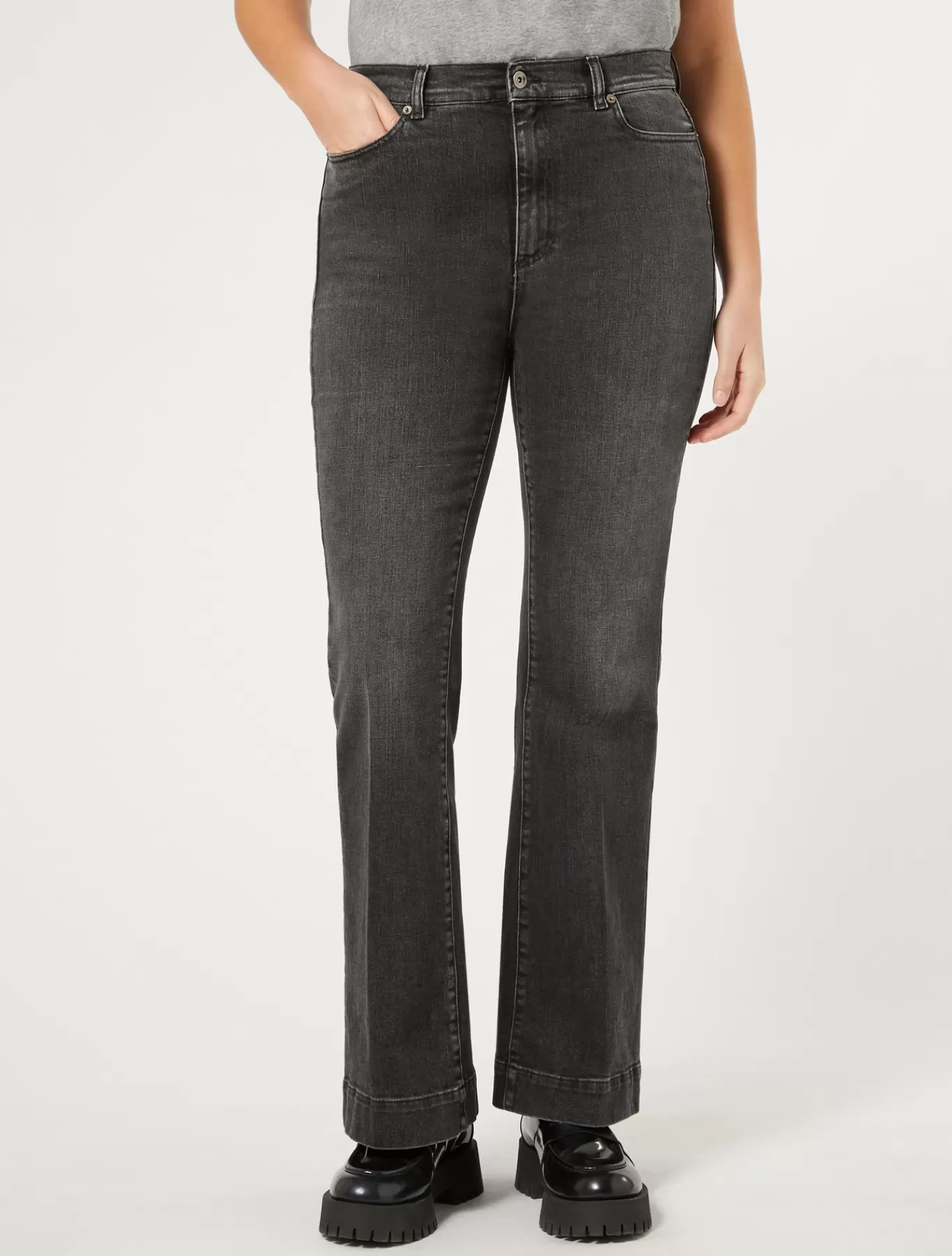 Marina Rinaldi Pantalons & Jeans | Pantalons & Jeans>Jean évasé en denim stretch NOIR