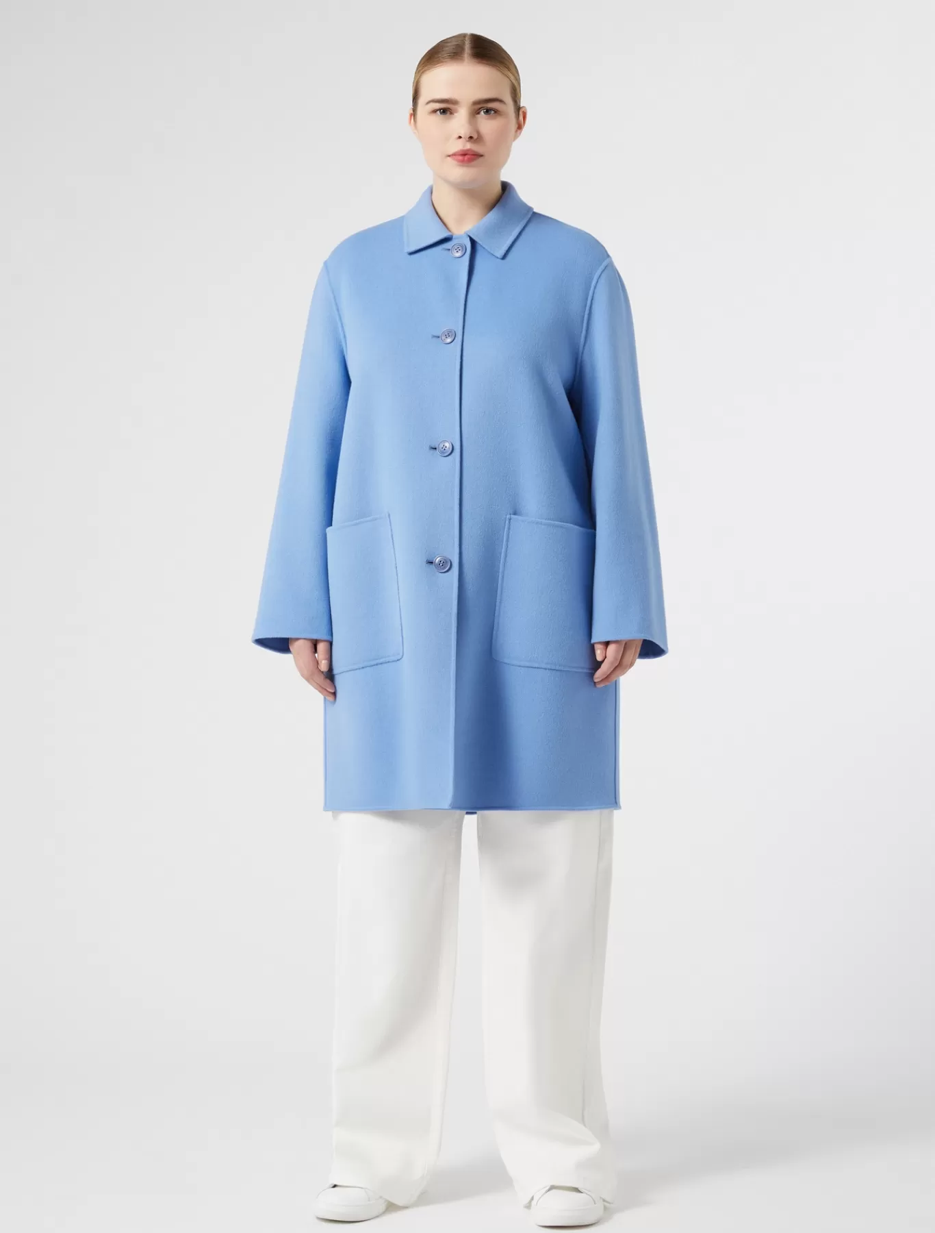 Marina Rinaldi Manteaux & Imperméables | Manteaux & Imperméables>Manteau double de laine mélangée AZURE