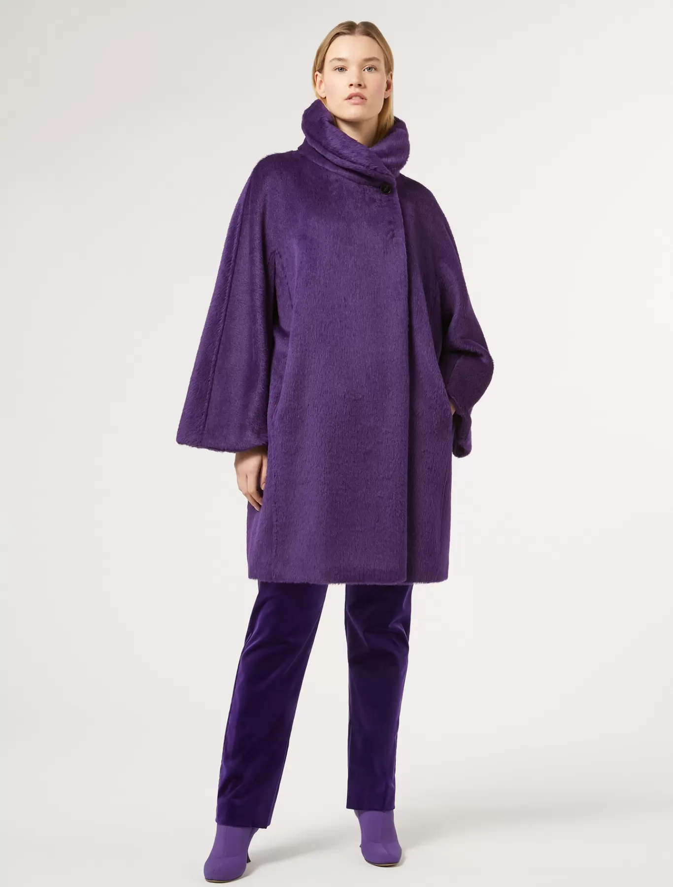 Marina Rinaldi Manteaux & Imperméables | Manteaux & Imperméables>Manteau en alpaga et laine VIOLET