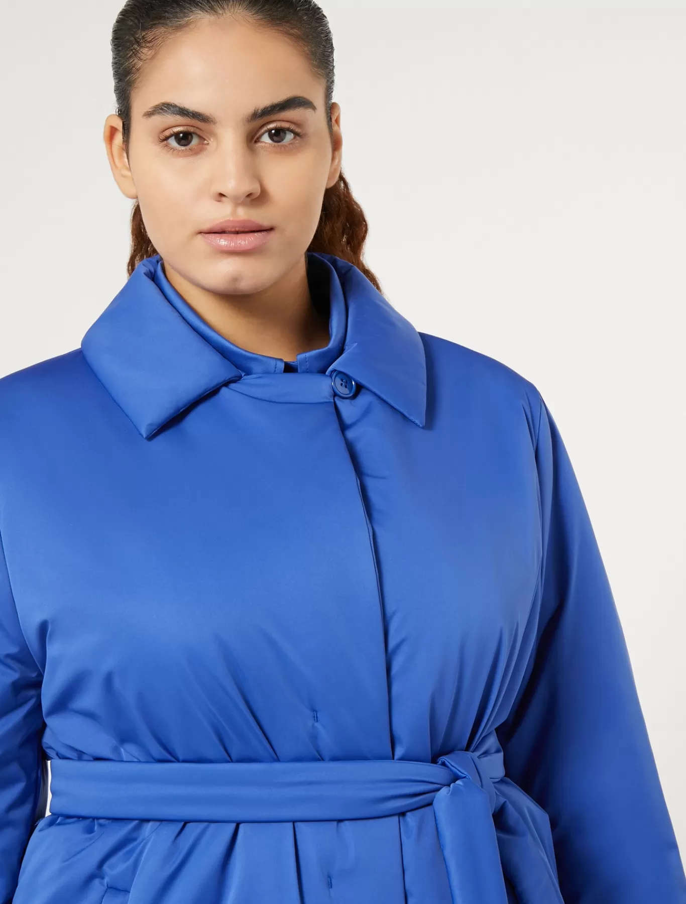 Marina Rinaldi Doudounes | Doudounes>Manteau rembourré en satin imperméable BLEUDECHINE