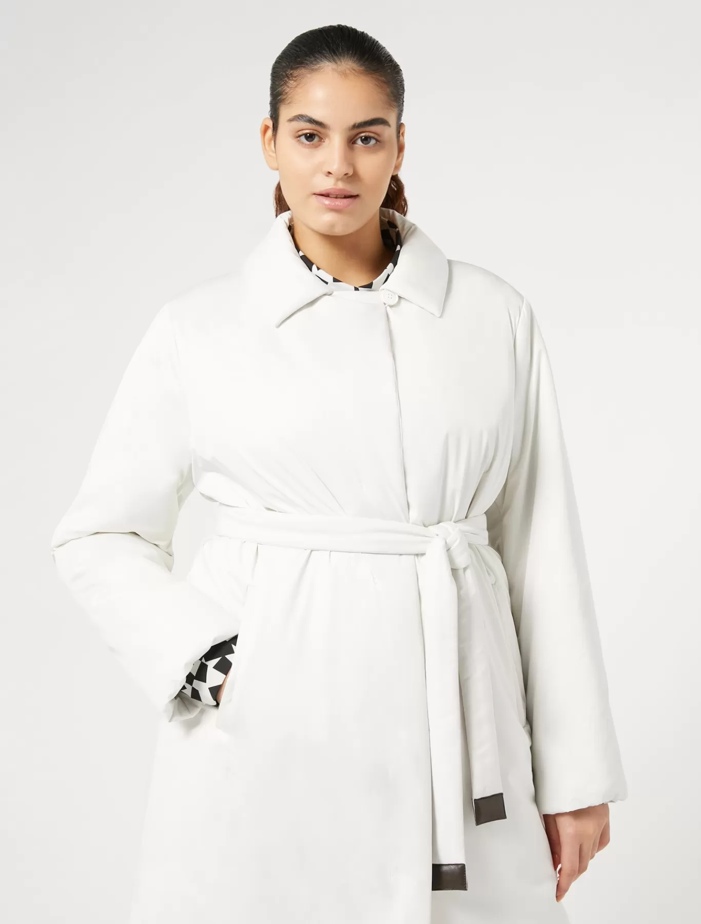 Marina Rinaldi Doudounes | Doudounes>Manteau rembourré en satin imperméable BLANC