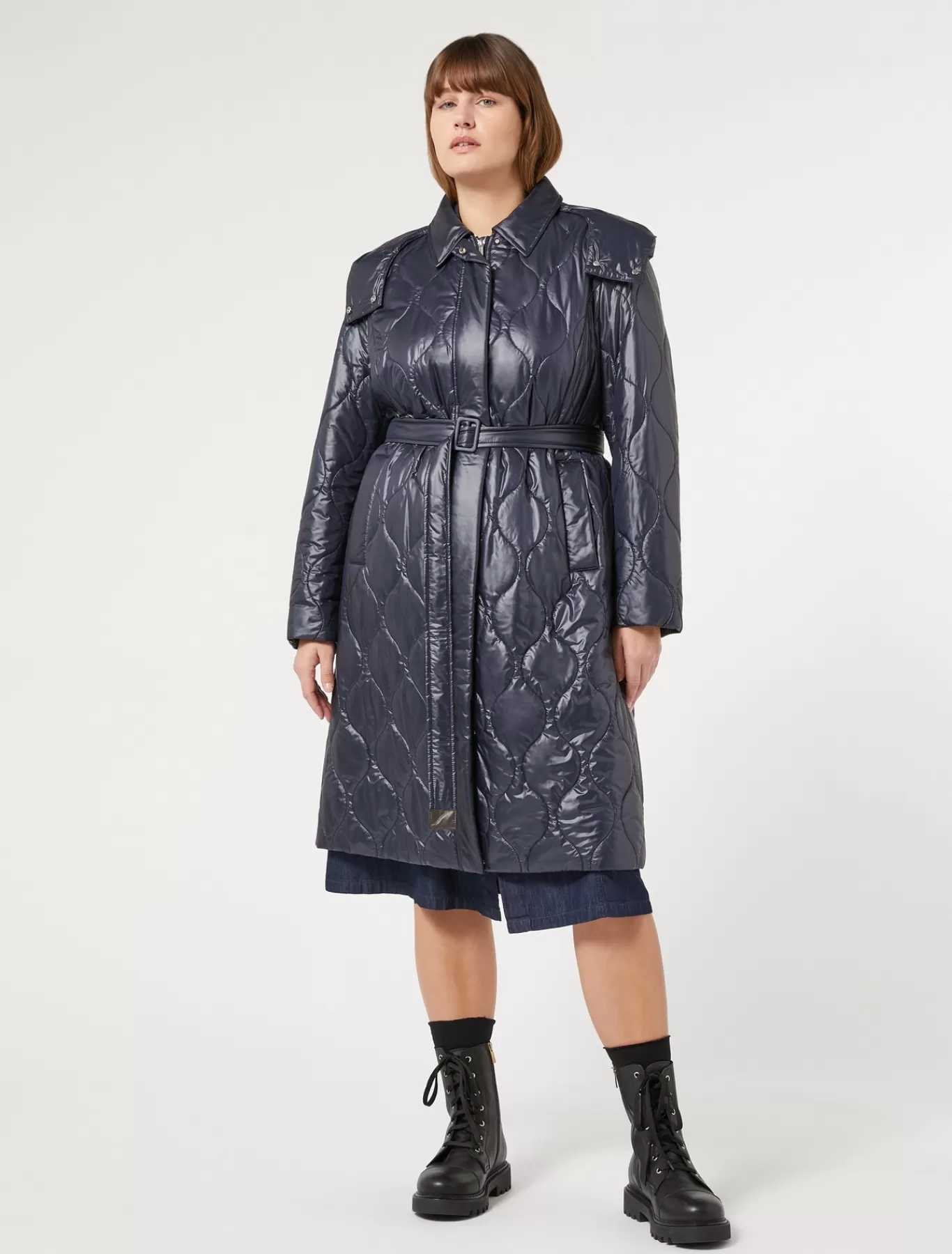 Marina Rinaldi Doudounes | Doudounes>Manteau rembourré imperméable BLEUNUIT