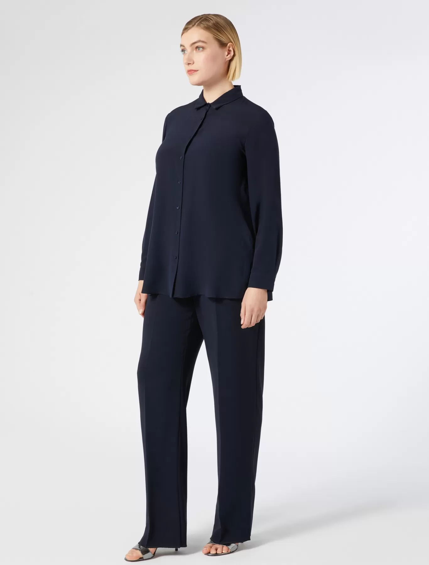 Marina Rinaldi Pantalons Et Jupes | Pantalons & Jeans>Pantalon cigarette en triacétate BLEUNUIT