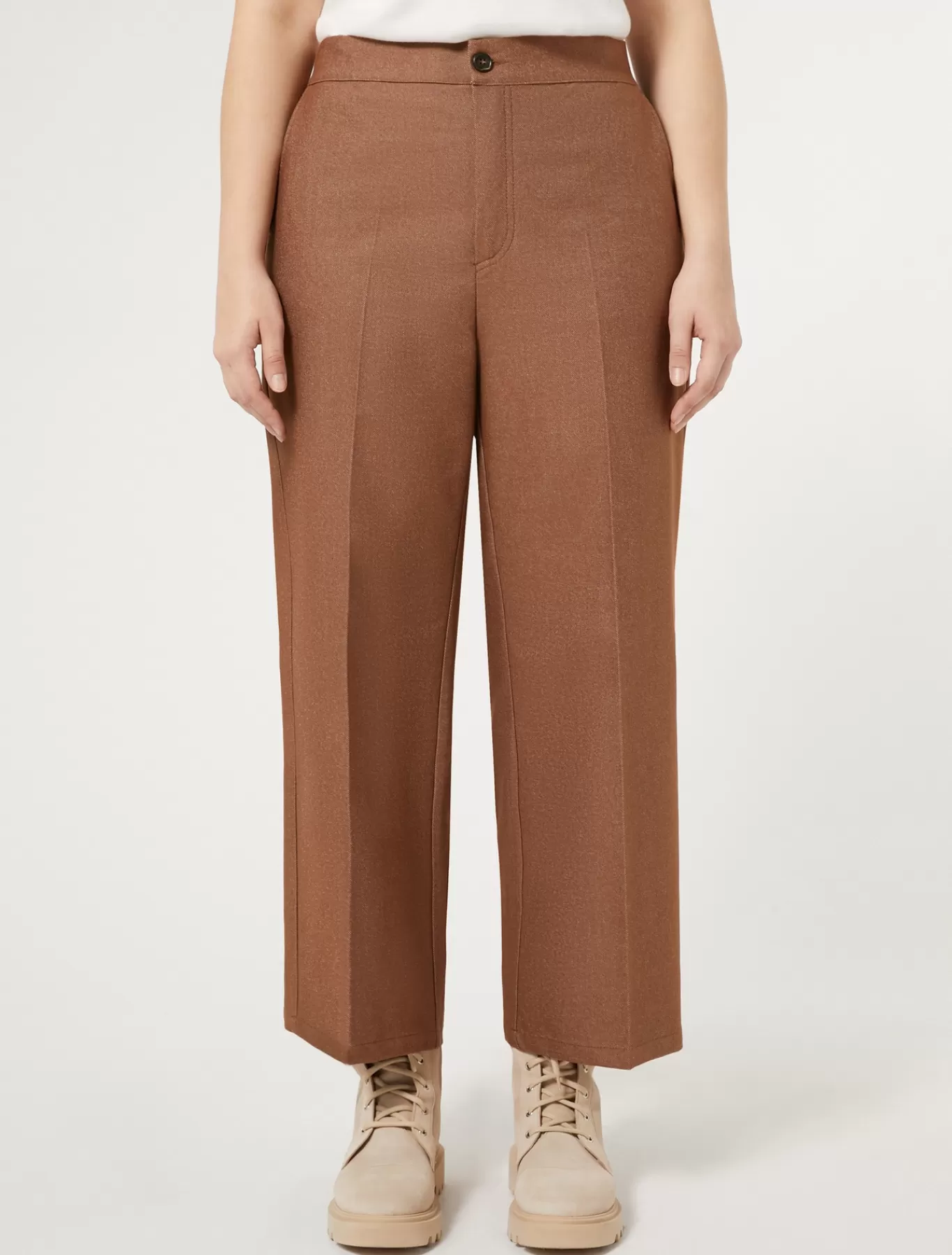 Marina Rinaldi Pantalons & Jeans | Pantalons & Jeans>Pantalon en coton effet denim BRONZE