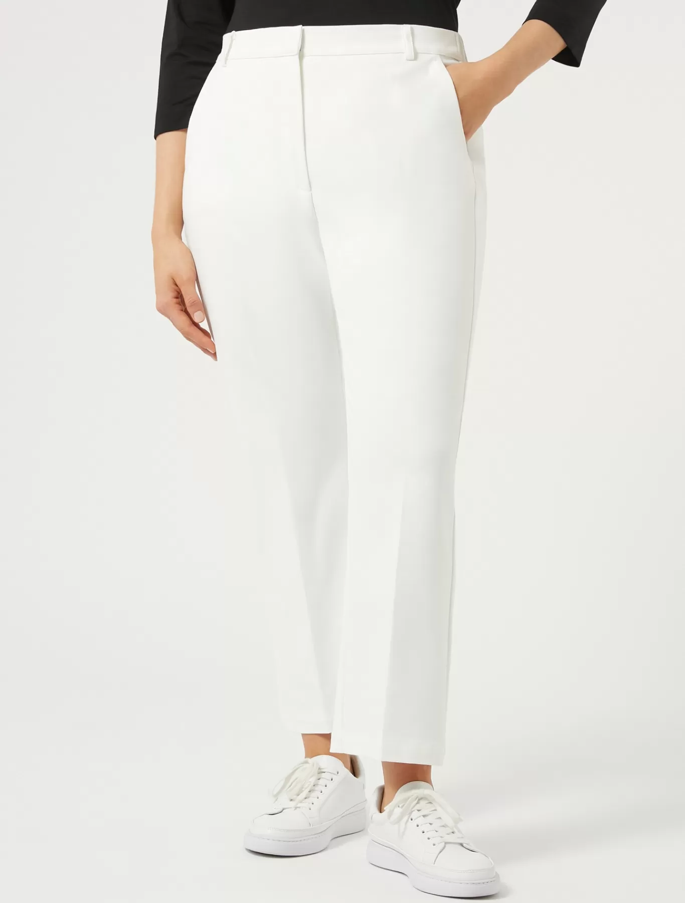 Marina Rinaldi Pantalons & Jeans | Pantalons & Jeans>Pantalon en coton mélangé stretch IVOIRE