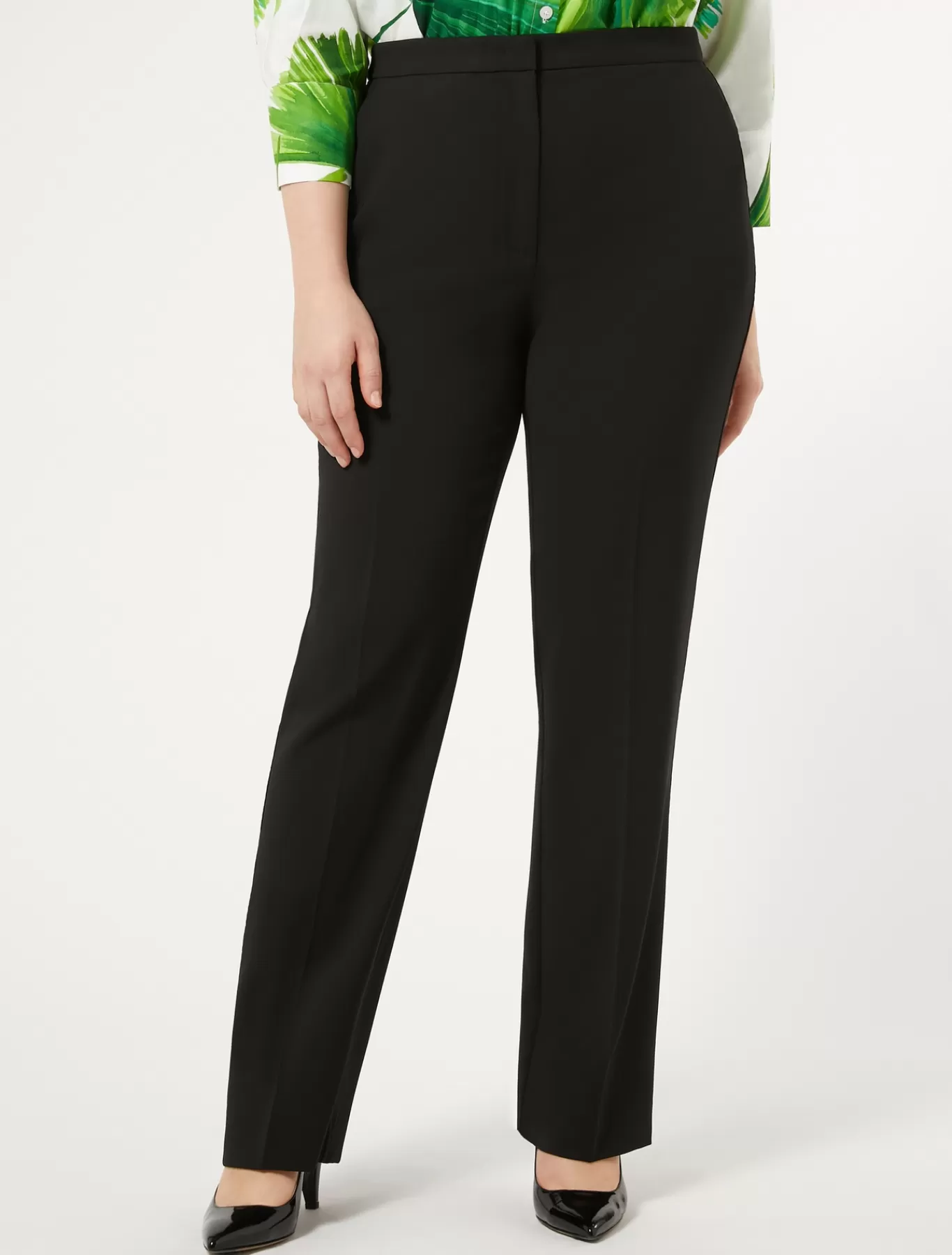 Marina Rinaldi Pantalons & Jeans | Pantalons & Jeans>Pantalon en crêpe de satin de laine NOIR