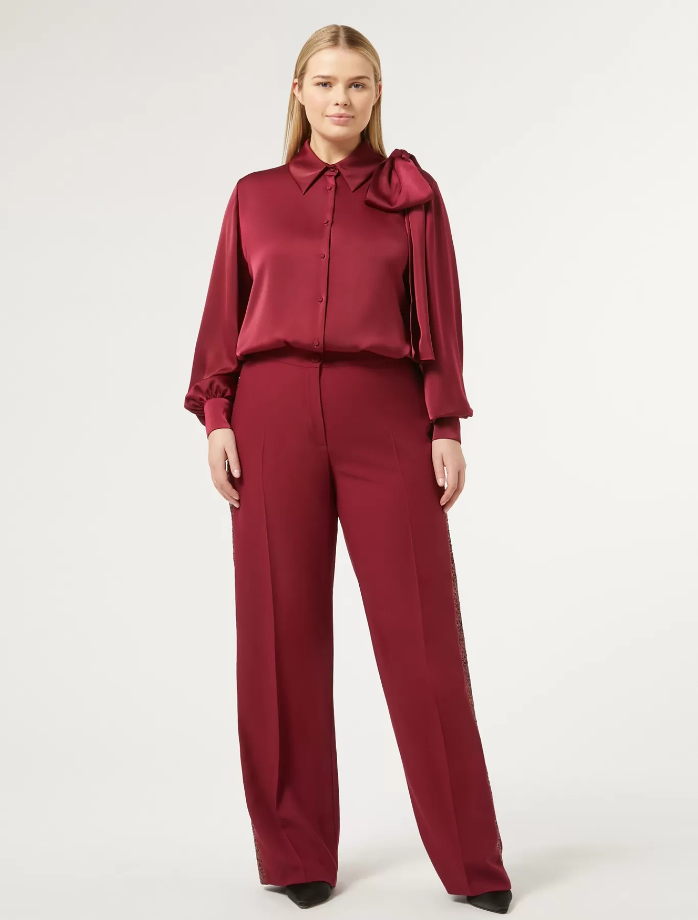 Marina Rinaldi Sélection Élégante | Collection Elegante>Pantalon en crêpe envers satin RUBIS