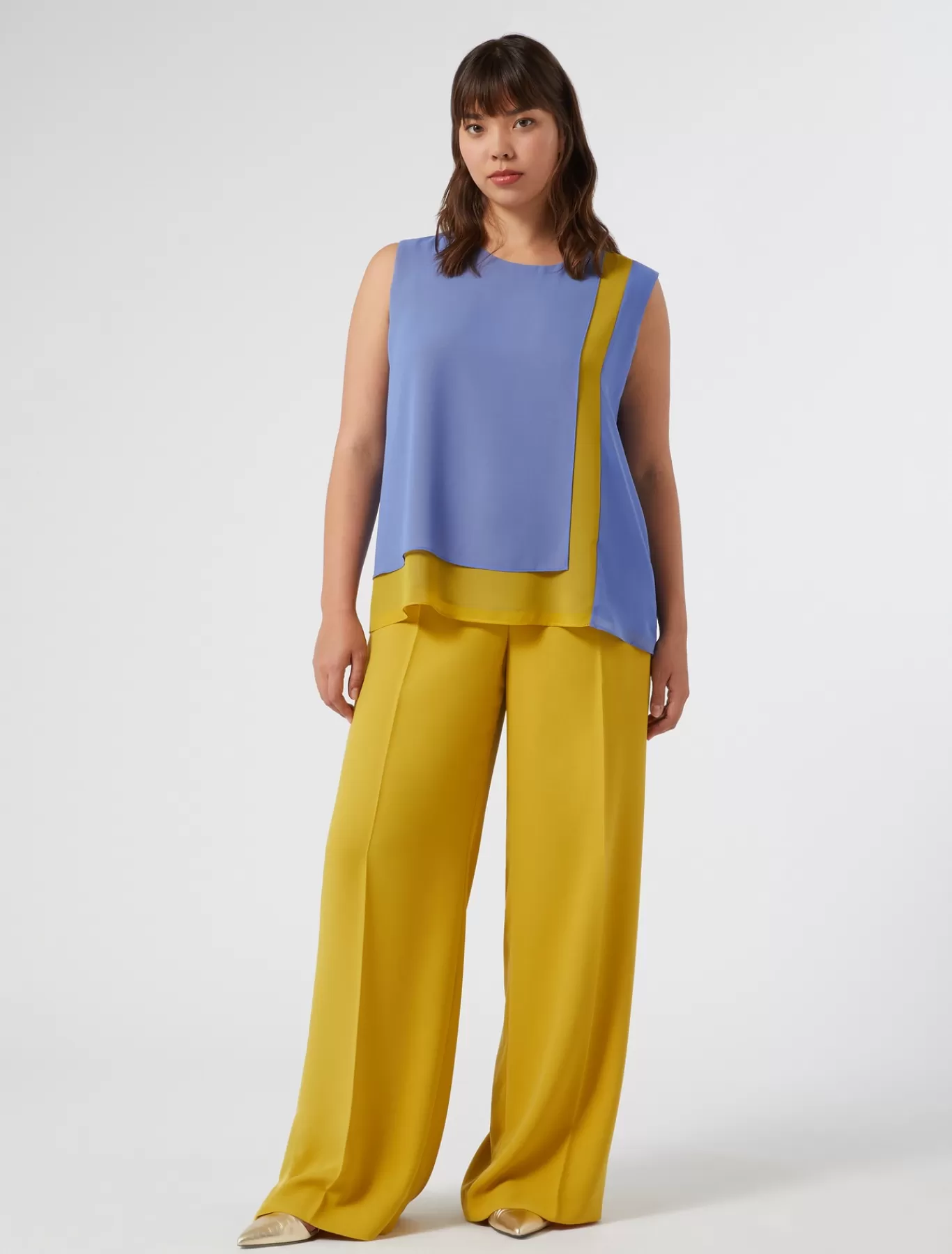 Marina Rinaldi Pantalons Et Jupes | Pantalons & Jeans>Pantalon en crêpe envers satin OR