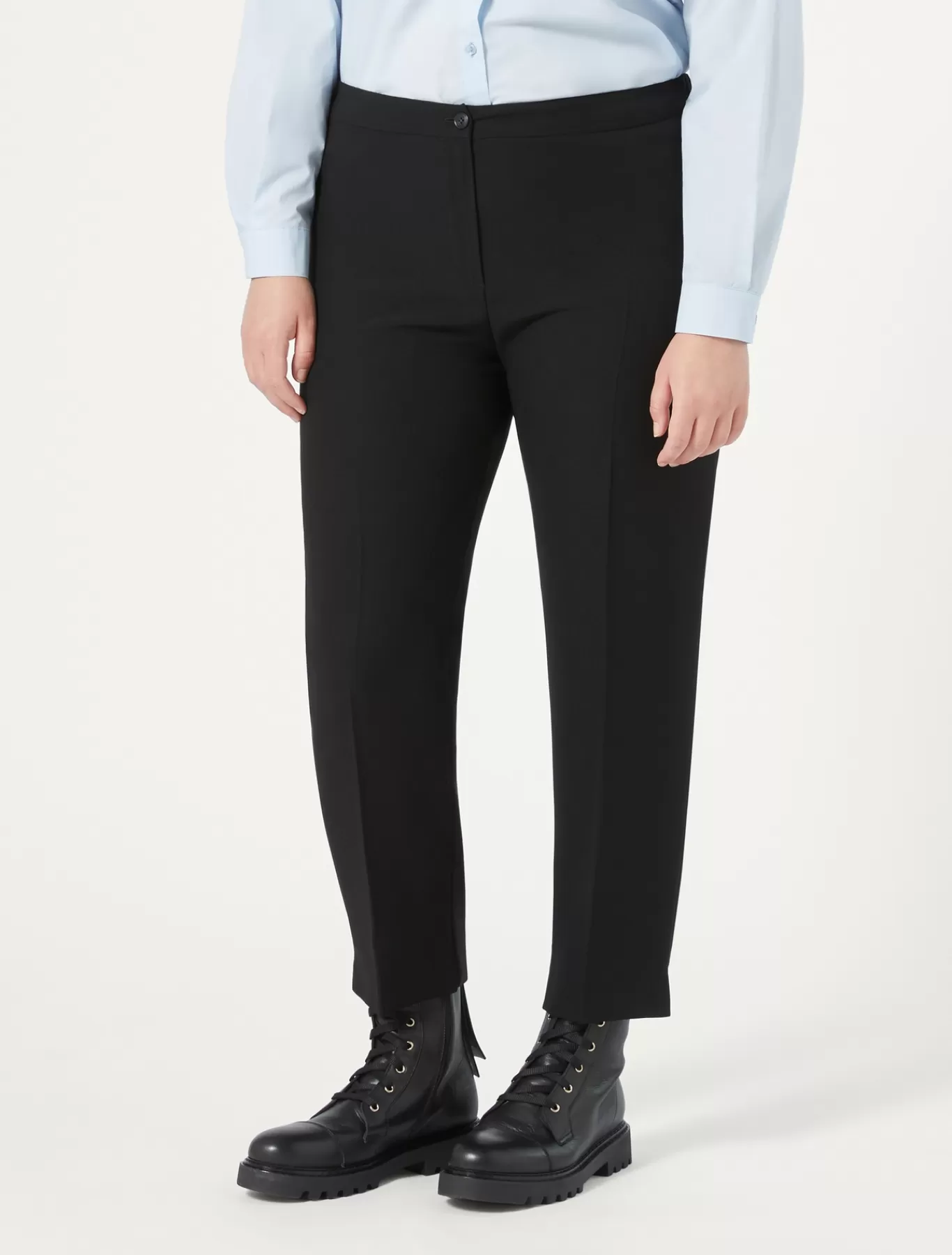 Marina Rinaldi Pantalons & Jeans | Pantalons & Jeans>Pantalon en crêpe envers satin NOIR