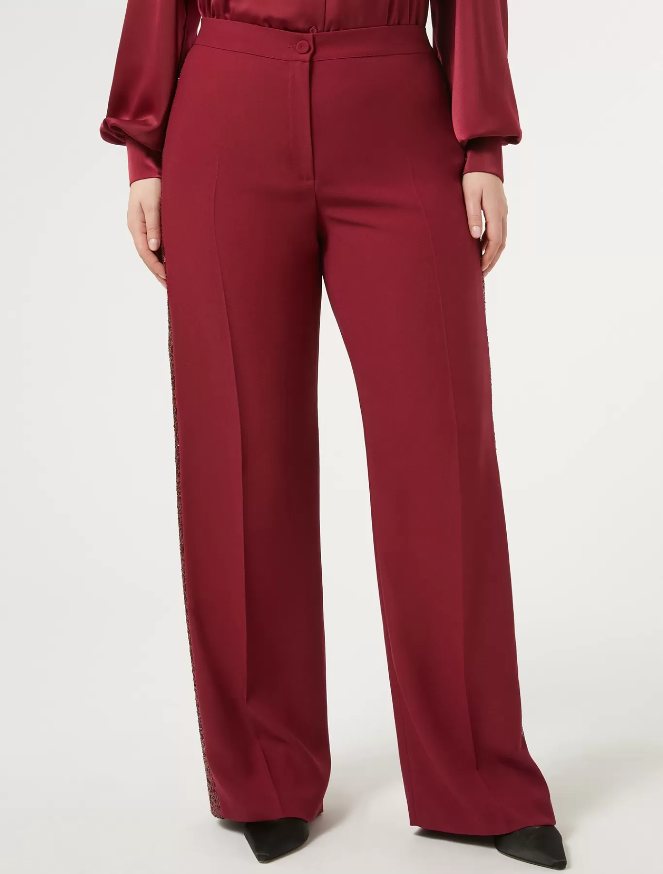 Marina Rinaldi Sélection Élégante | Collection Elegante>Pantalon en crêpe envers satin RUBIS