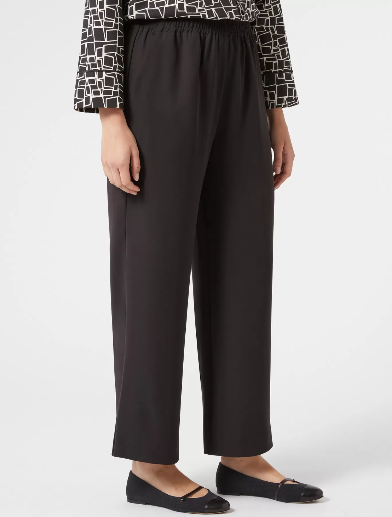 Marina Rinaldi Pantalons & Jeans | Pantalons & Jeans>Pantalon en crêpe envers satin NOIR